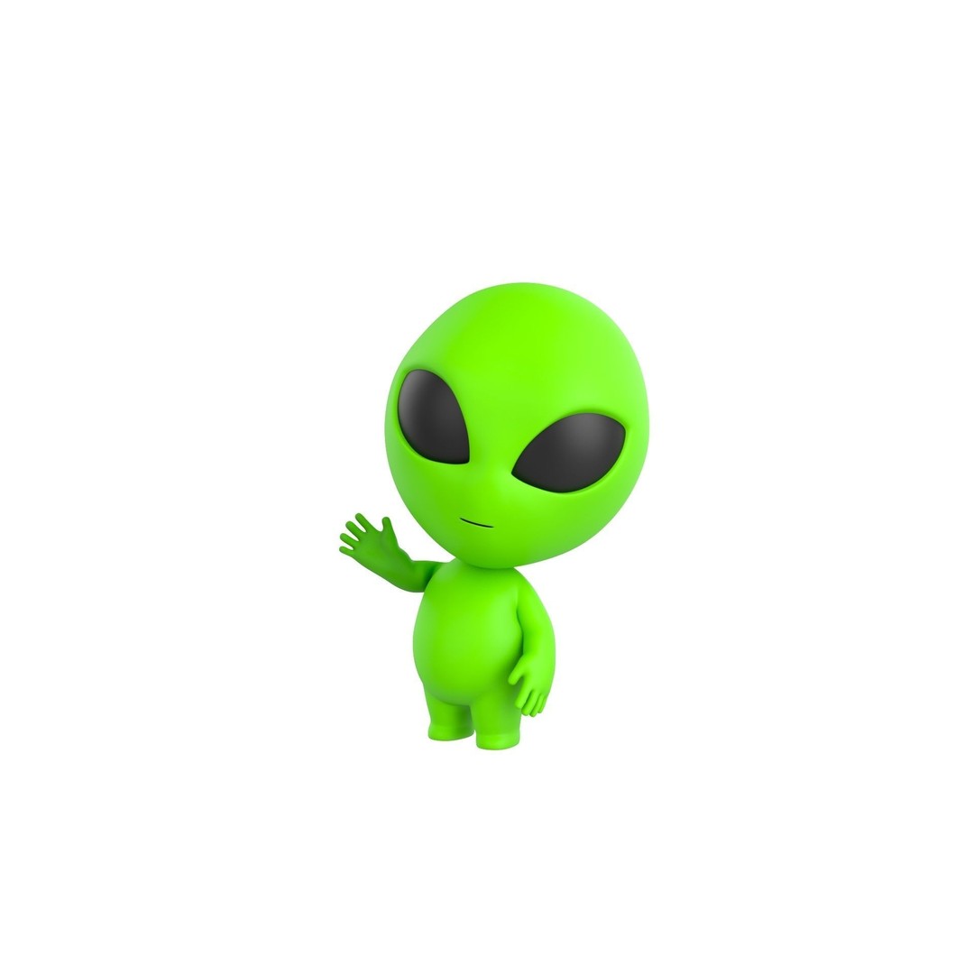 Rigged Alien 3D Model – Cute Cartoon Character, FBX & OBJ - View 7