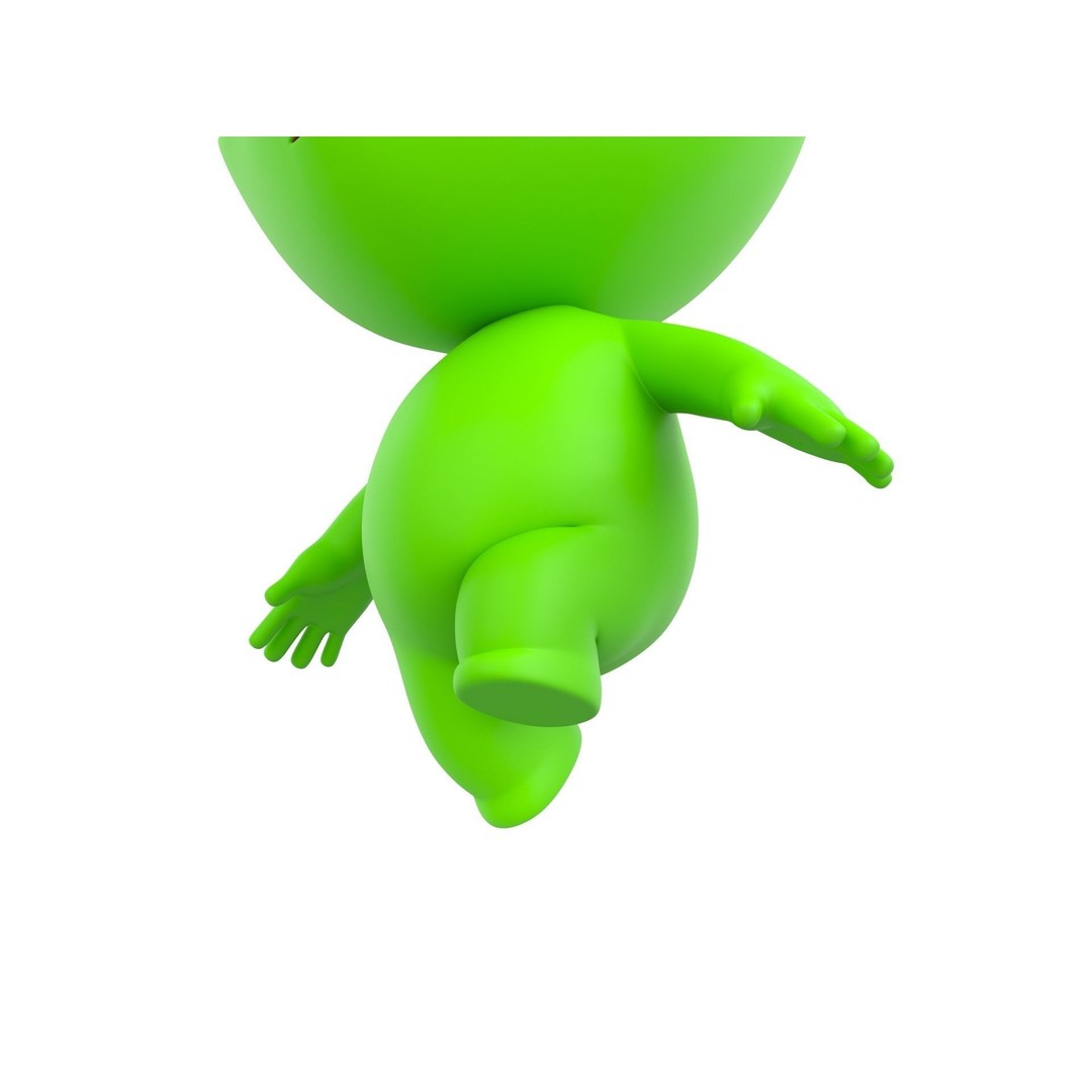 Rigged Alien 3D Model – Cute Cartoon Character, FBX & OBJ - View 8