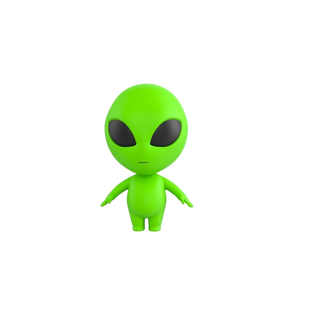 Rigged Alien 3D Model – Cute Cartoon Character, FBX & OBJ - View 9