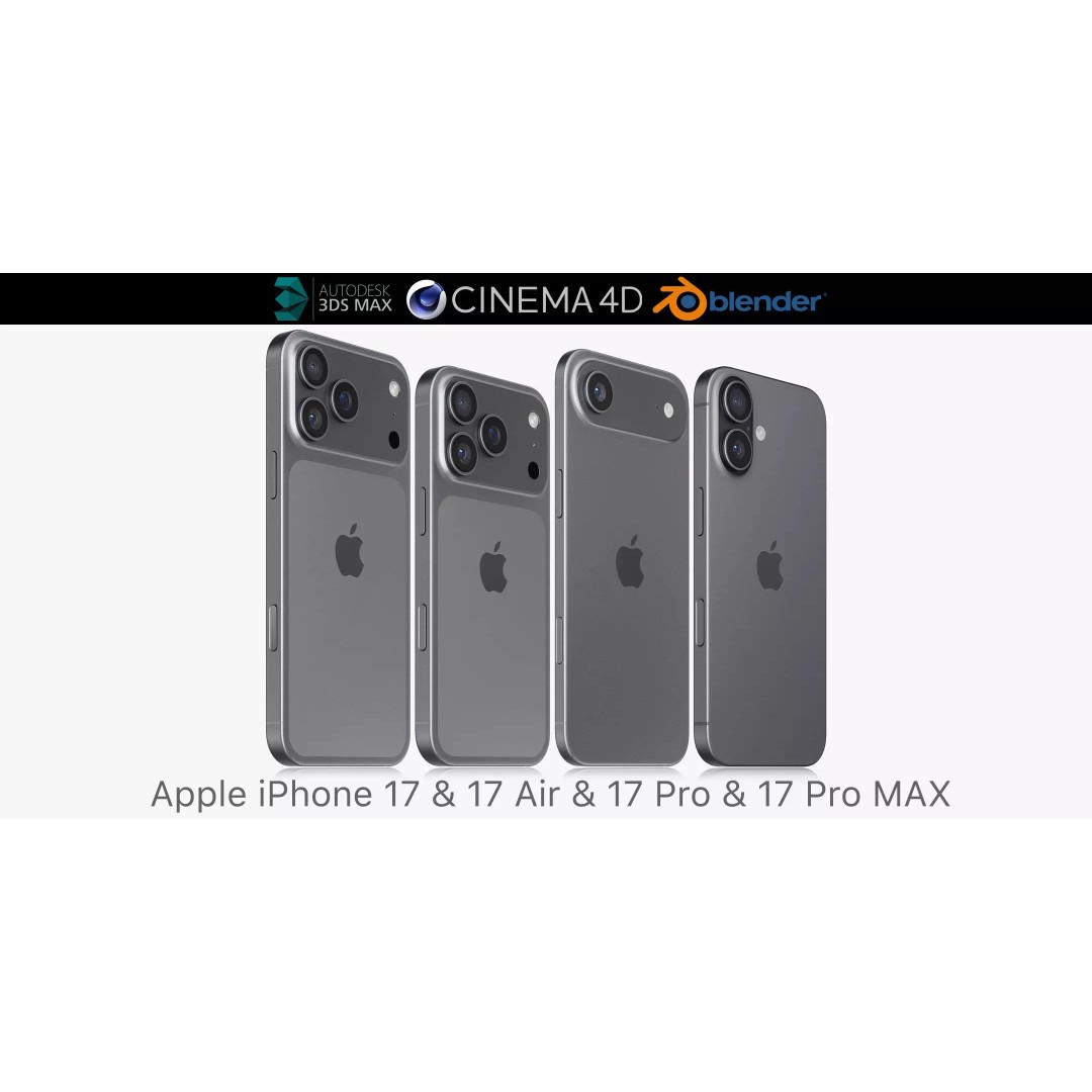 Apple iPhone 17 3D Model – Realistic PBR Asset for Blender, FBX, OBJ - View 2