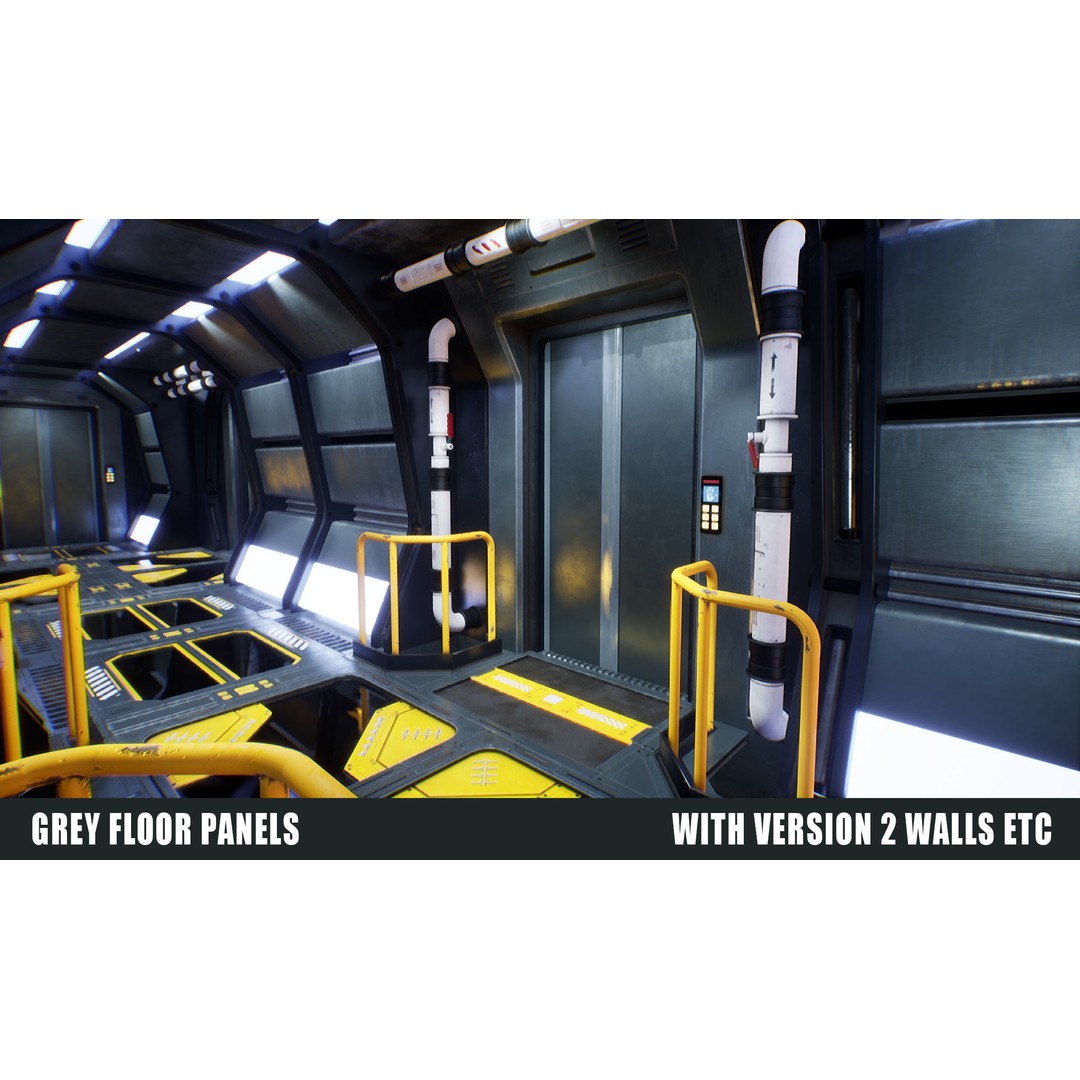 Sci-Fi Space Corridor 3D Model – Low Poly Game Asset, FBX, PBR - View 14