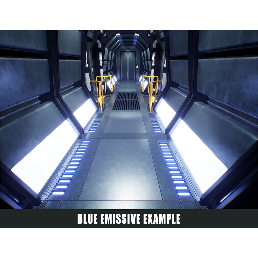 Sci-Fi Space Corridor 3D Model – Low Poly Game Asset, FBX, PBR - View 19