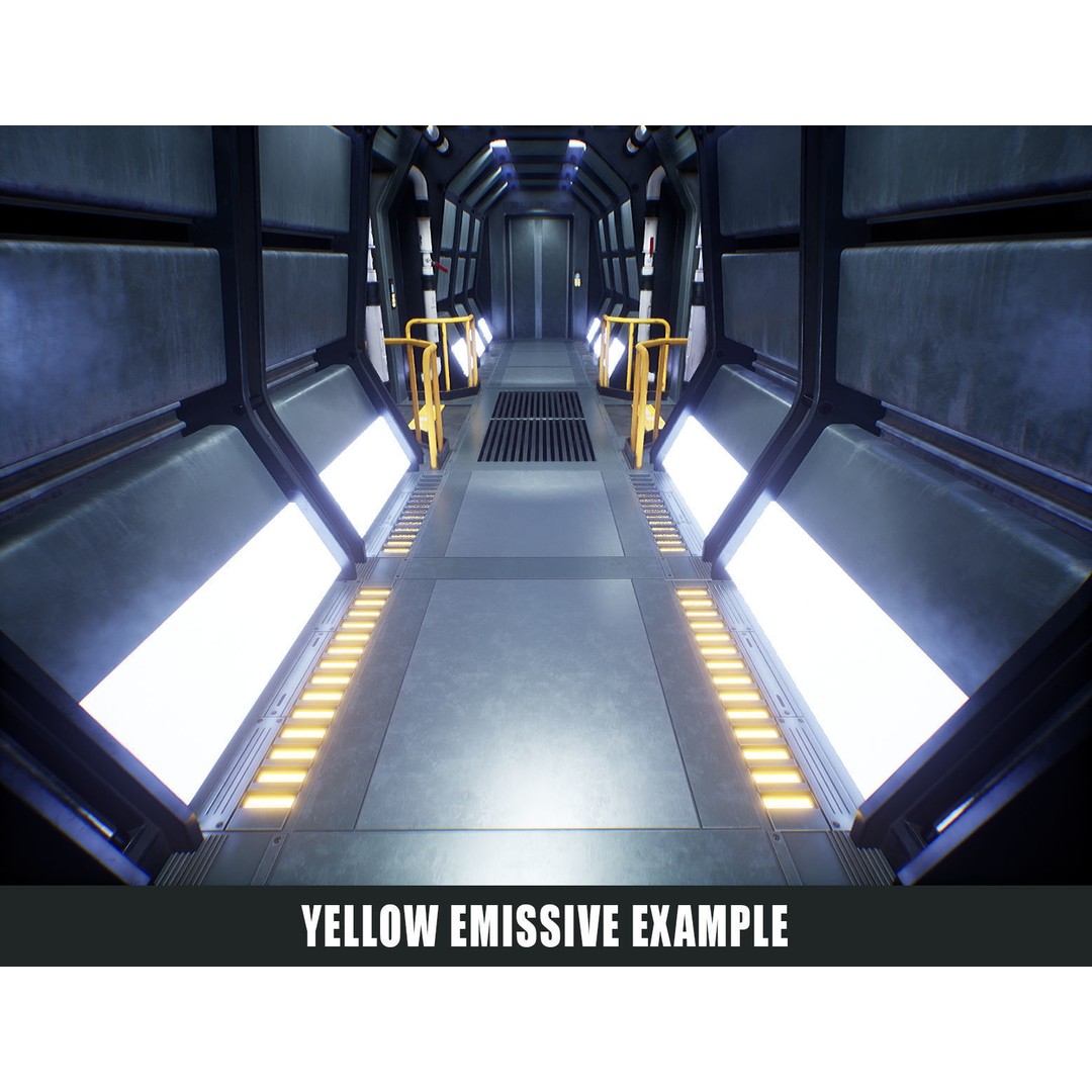 Sci-Fi Space Corridor 3D Model – Low Poly Game Asset, FBX, PBR - View 20