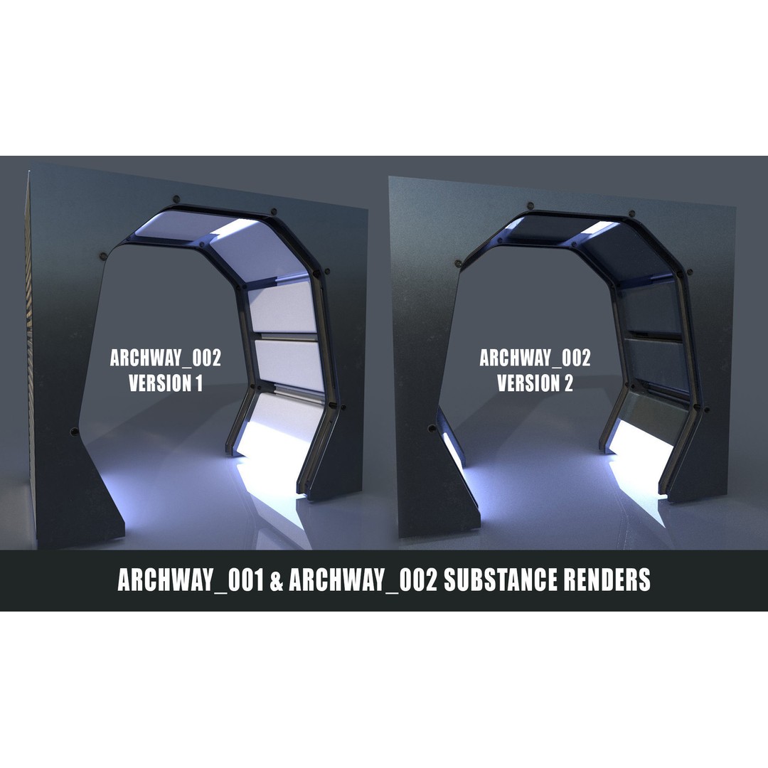 Sci-Fi Space Corridor 3D Model – Low Poly Game Asset, FBX, PBR - View 21