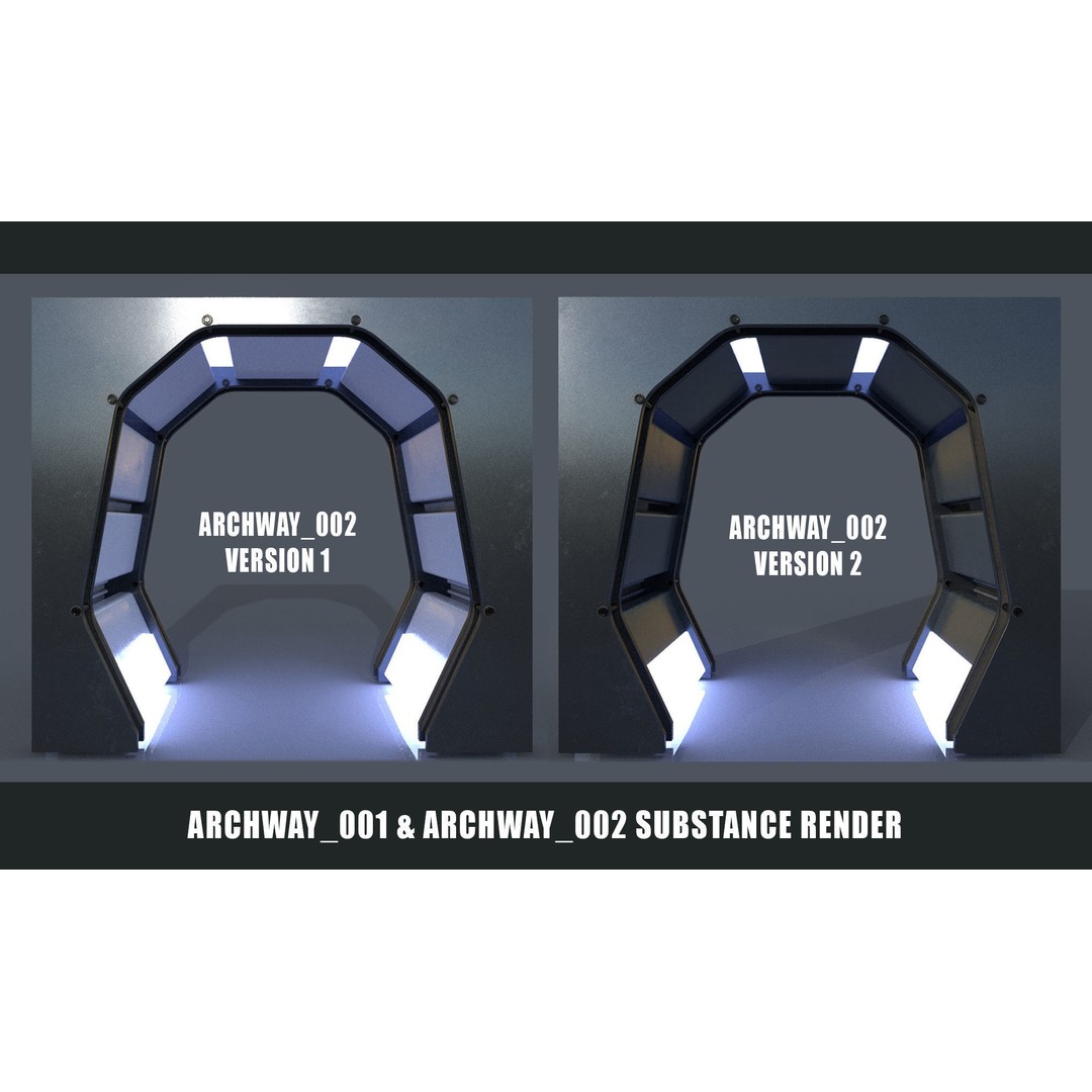 Sci-Fi Space Corridor 3D Model – Low Poly Game Asset, FBX, PBR - View 22