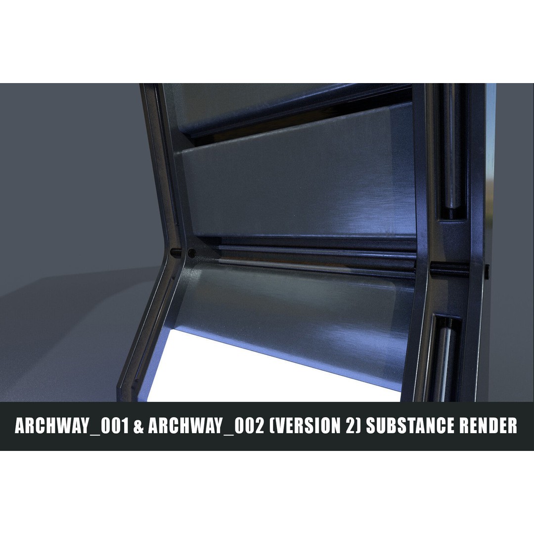 Sci-Fi Space Corridor 3D Model – Low Poly Game Asset, FBX, PBR - View 24