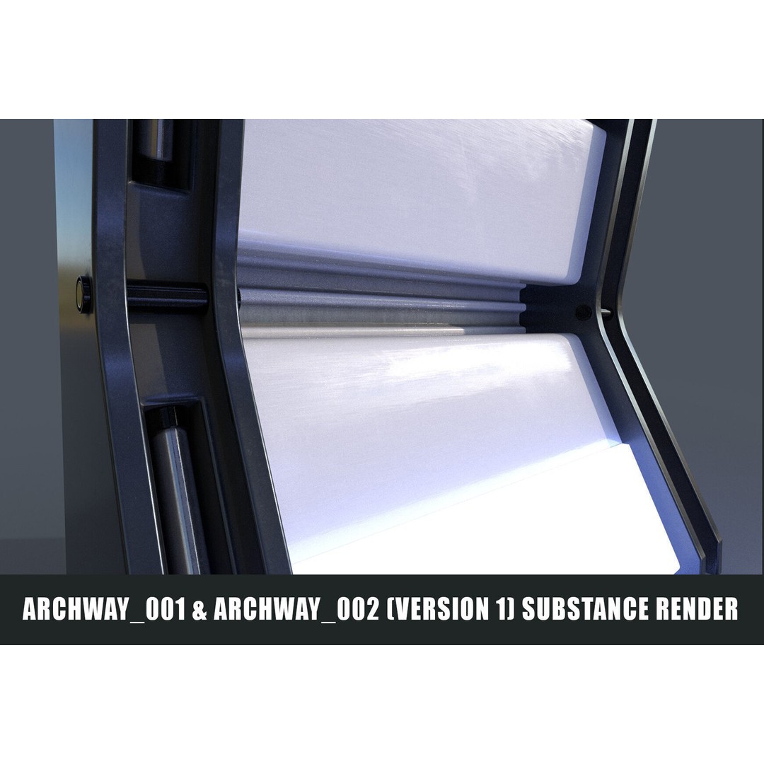 Sci-Fi Space Corridor 3D Model – Low Poly Game Asset, FBX, PBR - View 25