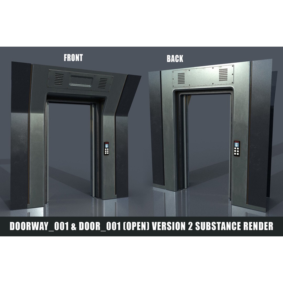 Sci-Fi Space Corridor 3D Model – Low Poly Game Asset, FBX, PBR - View 28