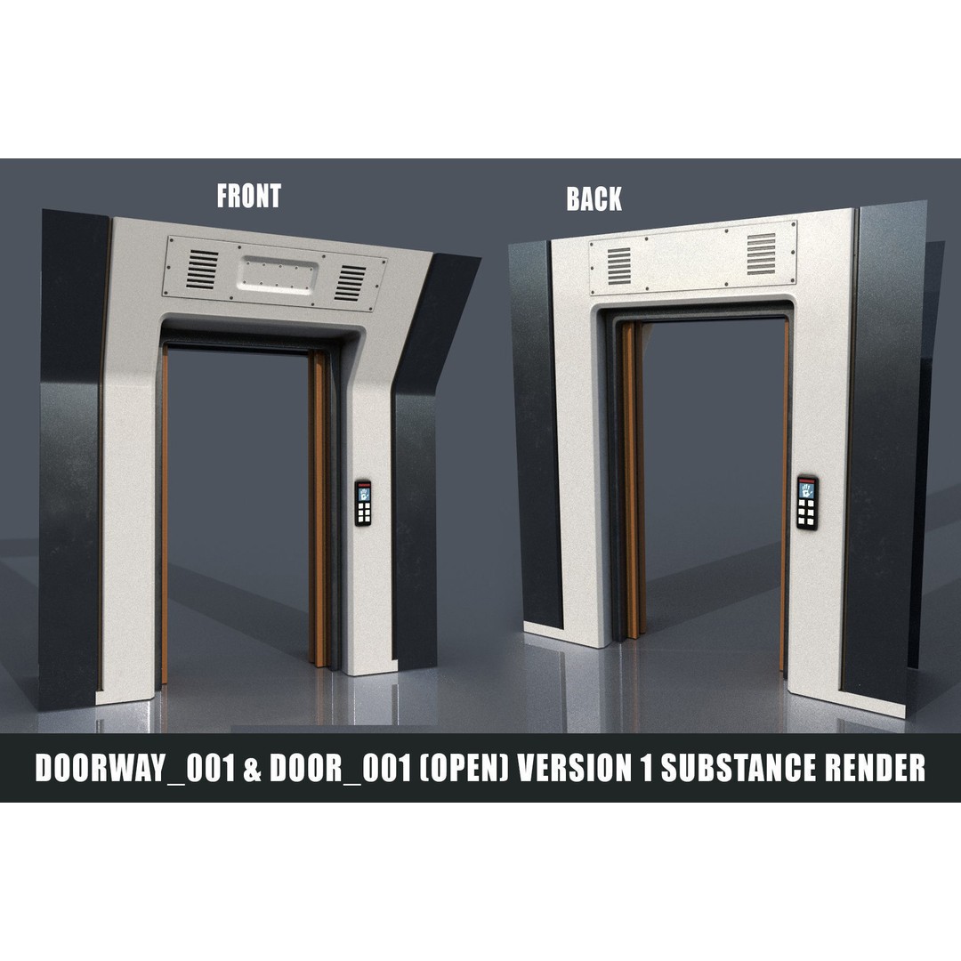 Sci-Fi Space Corridor 3D Model – Low Poly Game Asset, FBX, PBR - View 30