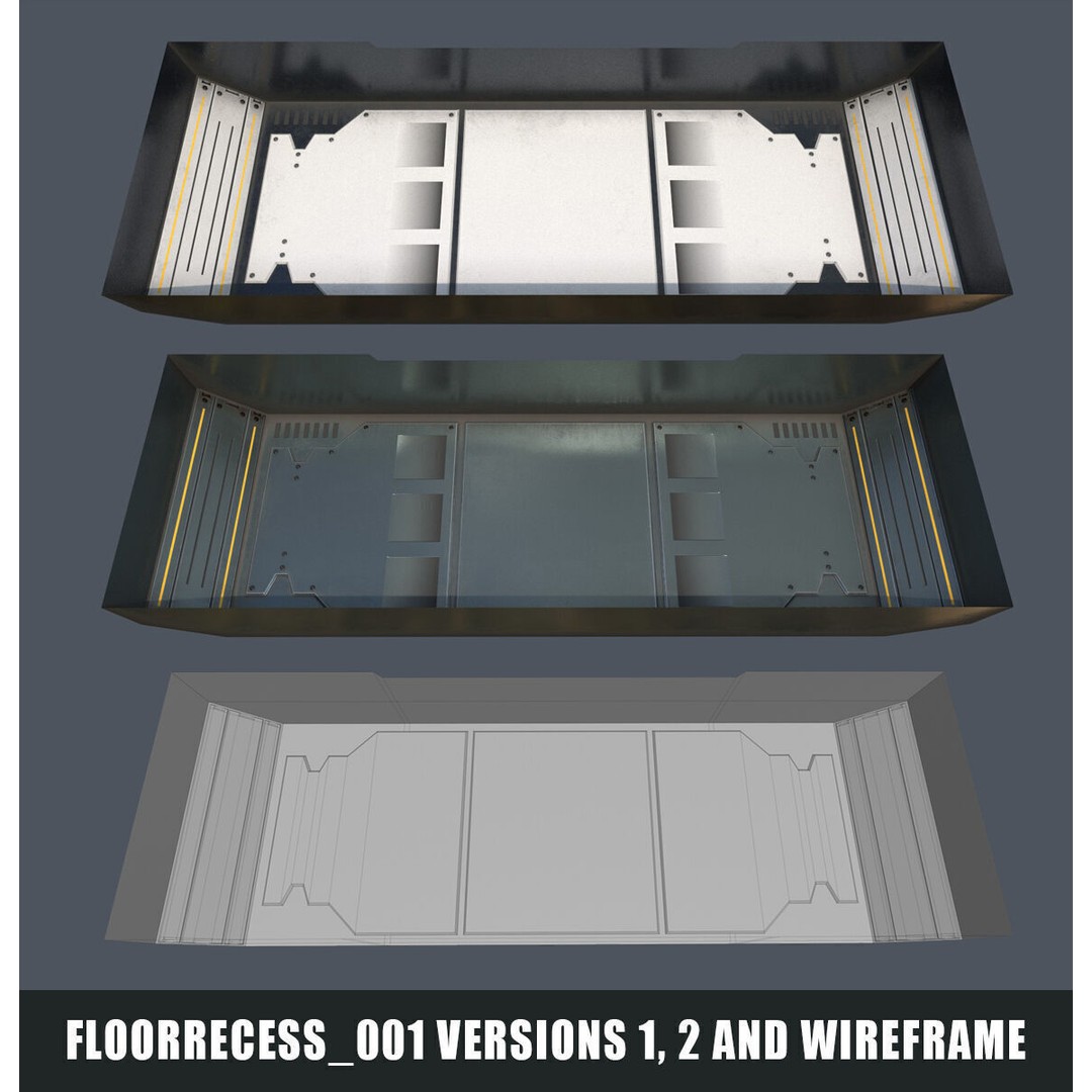 Sci-Fi Space Corridor 3D Model – Low Poly Game Asset, FBX, PBR - View 42