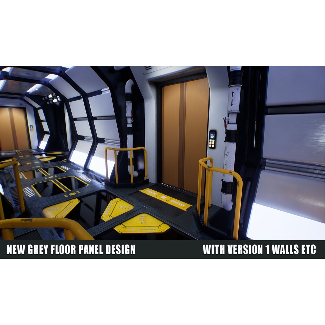 Sci-Fi Space Corridor 3D Model – Low Poly Game Asset, FBX, PBR - View 6