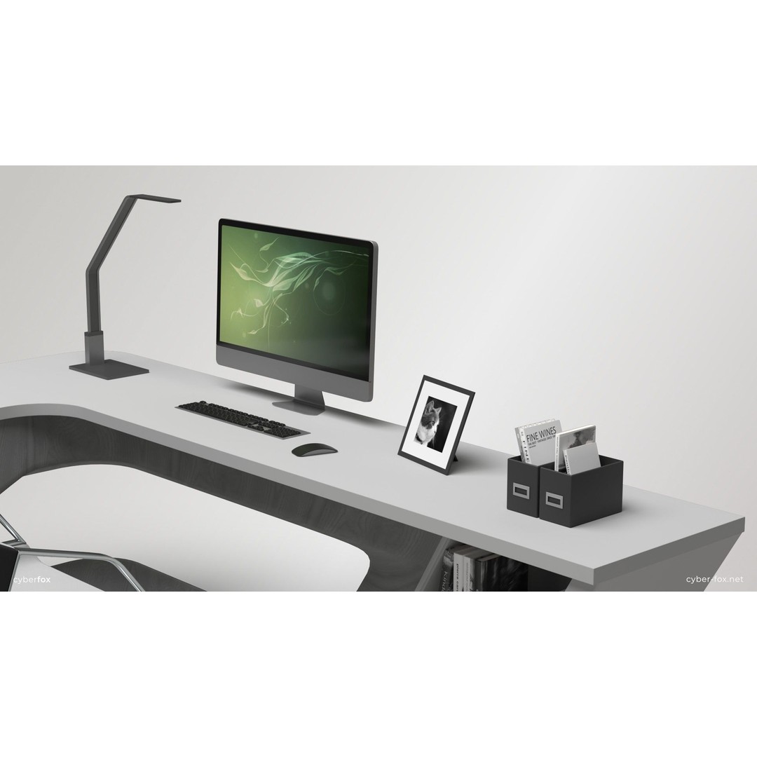 Office Work Space 3D Model – Low Poly Interior Design, PBR - View 11
