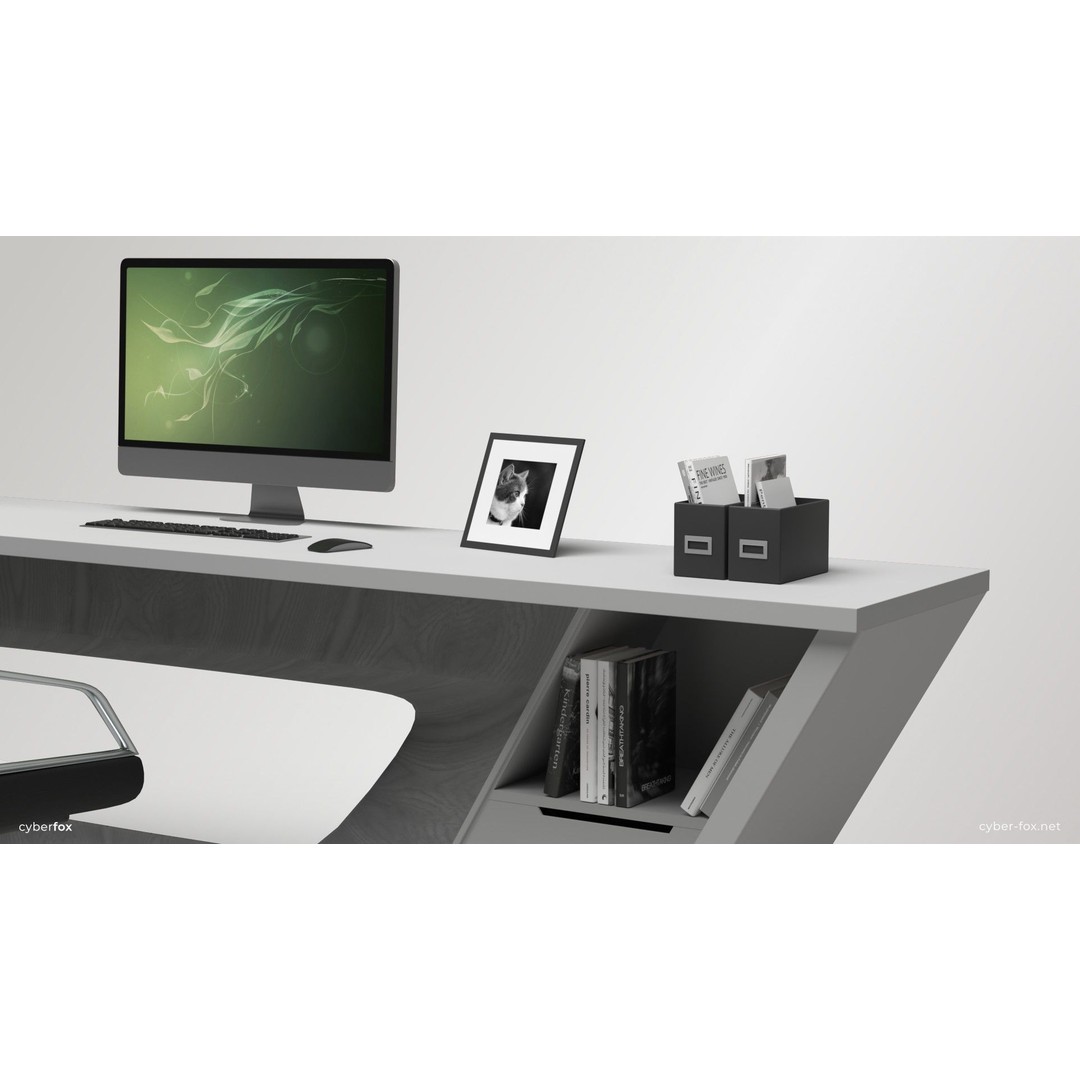 Office Work Space 3D Model – Low Poly Interior Design, PBR - View 12