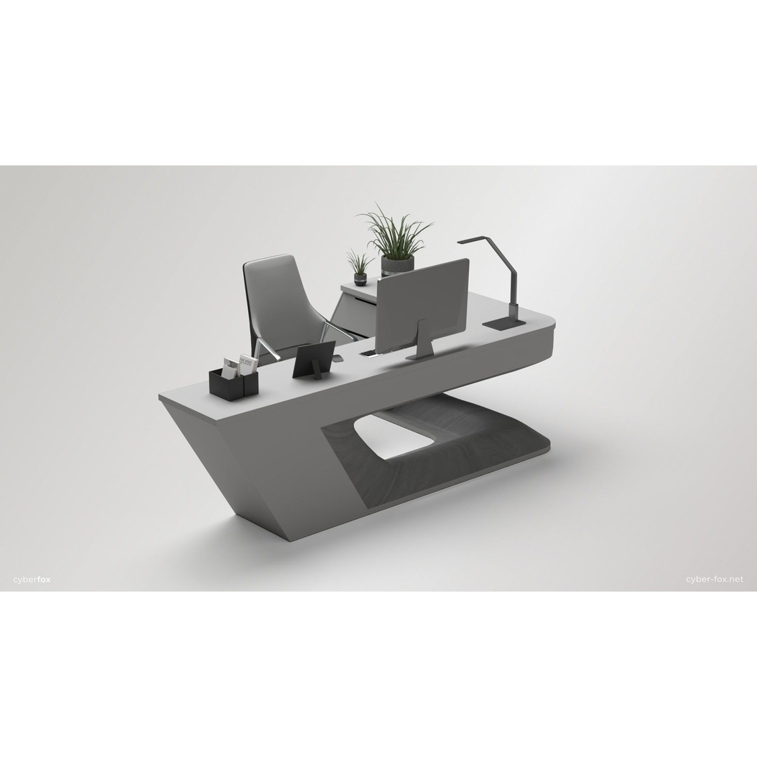 Office Work Space 3D Model – Low Poly Interior Design, PBR - View 5