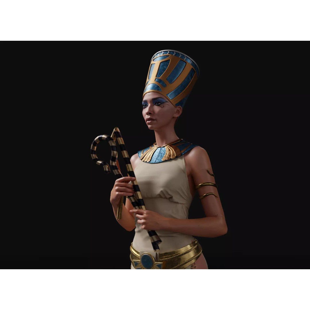 Cleopatra 3D Model – High Detail Egyptian Queen Character, FBX, OBJ - View 4