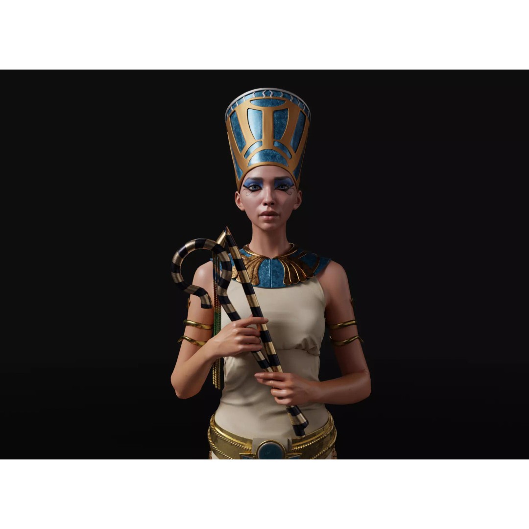 Cleopatra 3D Model – High Detail Egyptian Queen Character, FBX, OBJ - View 5