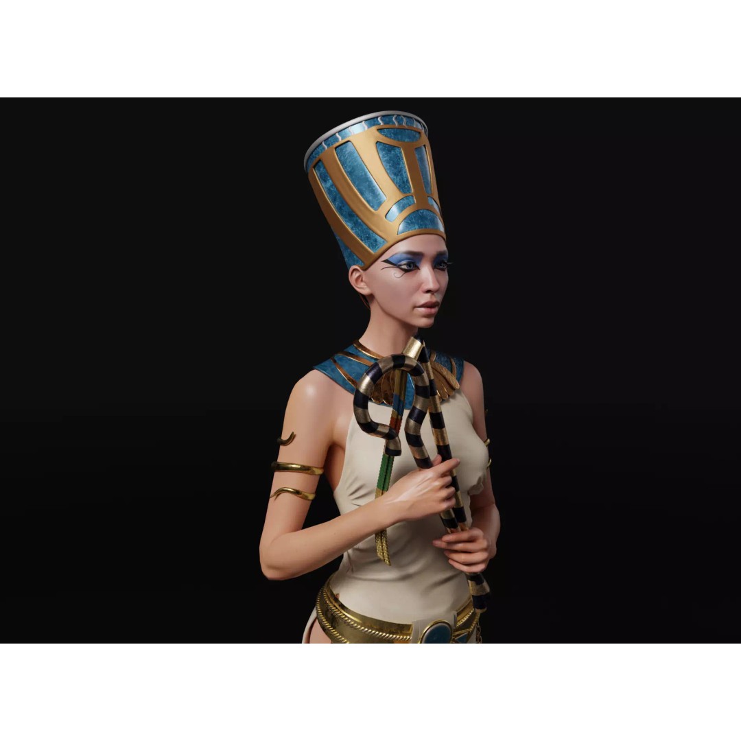 Cleopatra 3D Model – High Detail Egyptian Queen Character, FBX, OBJ - View 7