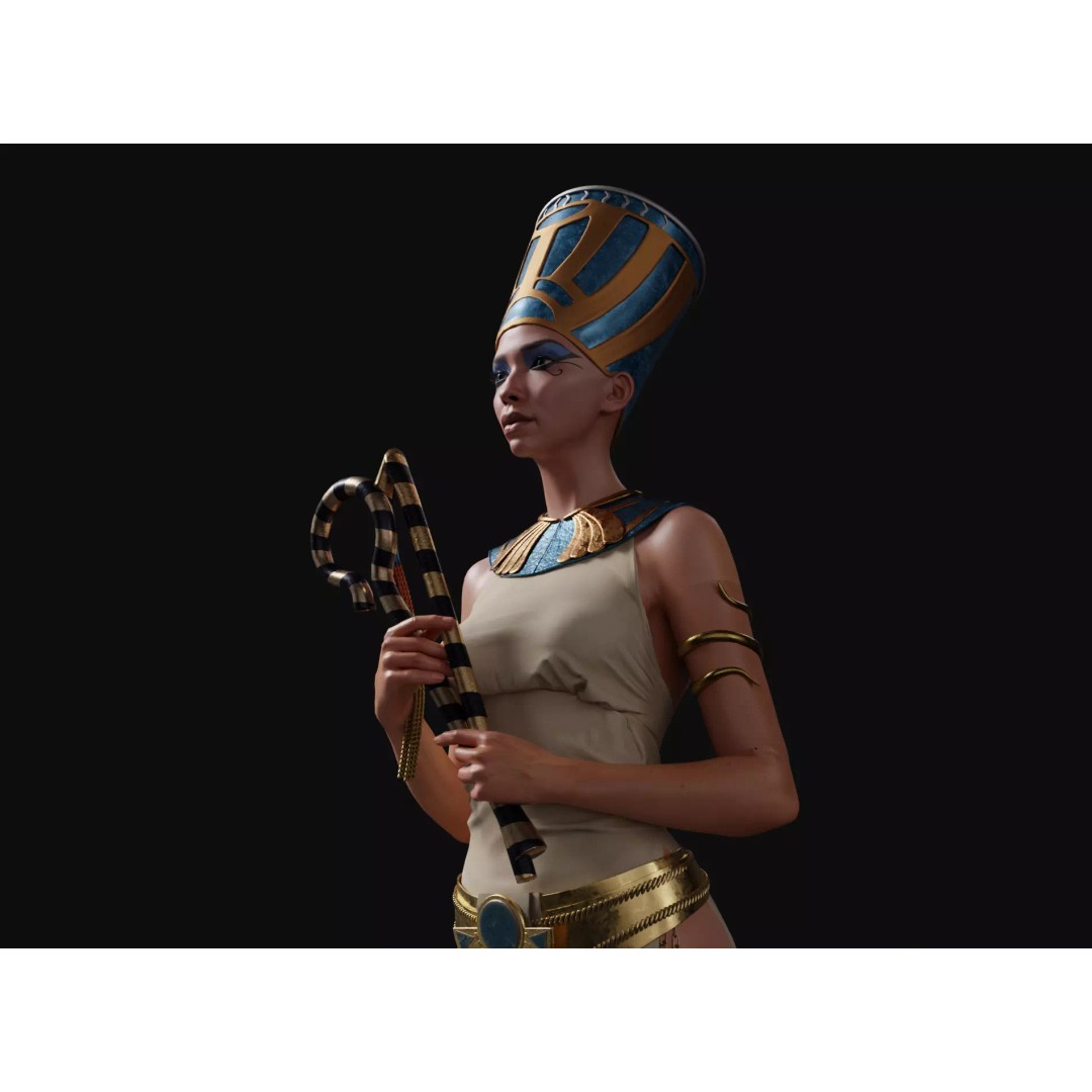 Cleopatra 3D Model – High Detail Egyptian Queen Character, FBX, OBJ - View 8