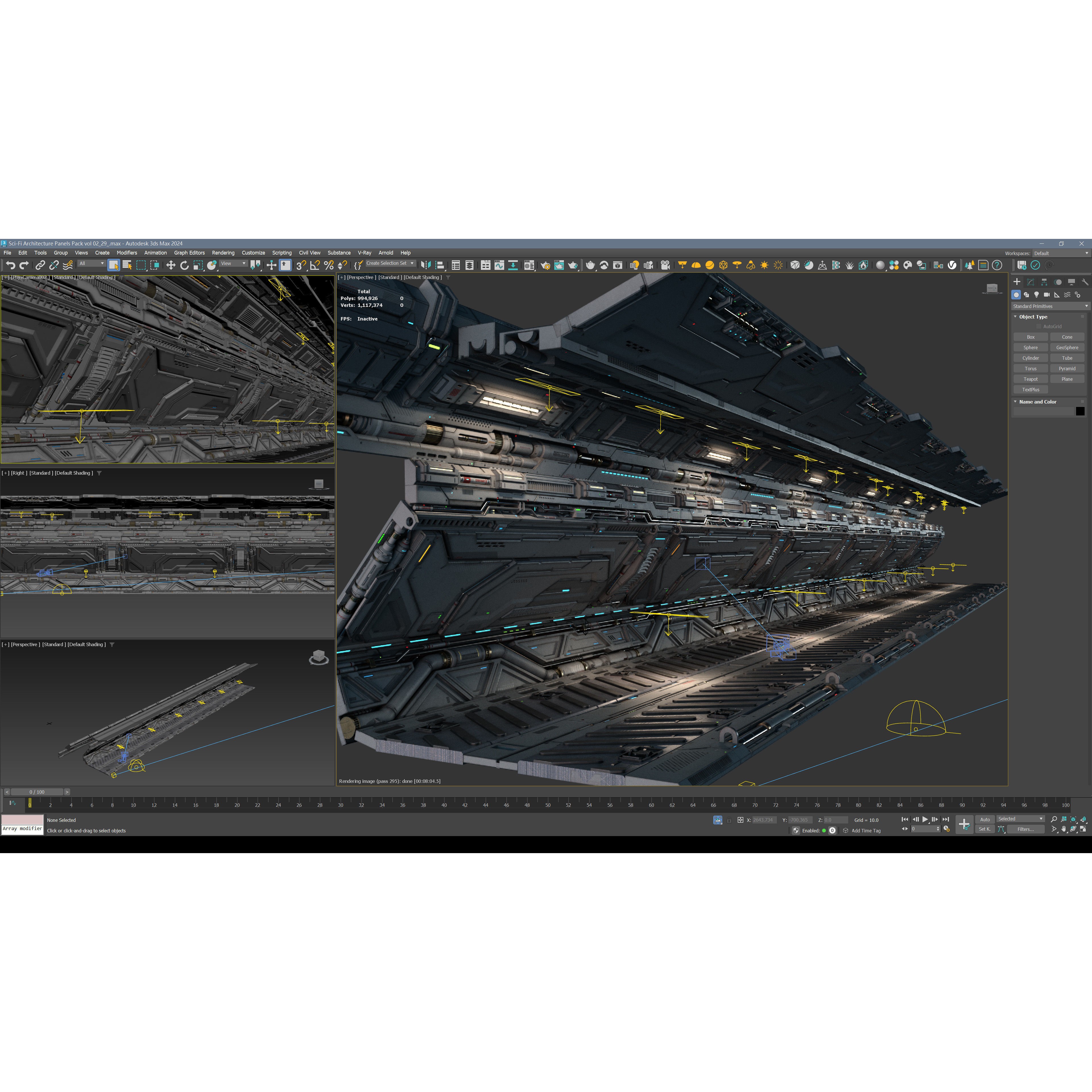 Sci-Fi Architecture Panels Kit Vol 02 - Low-Poly Game-Ready 3D Model