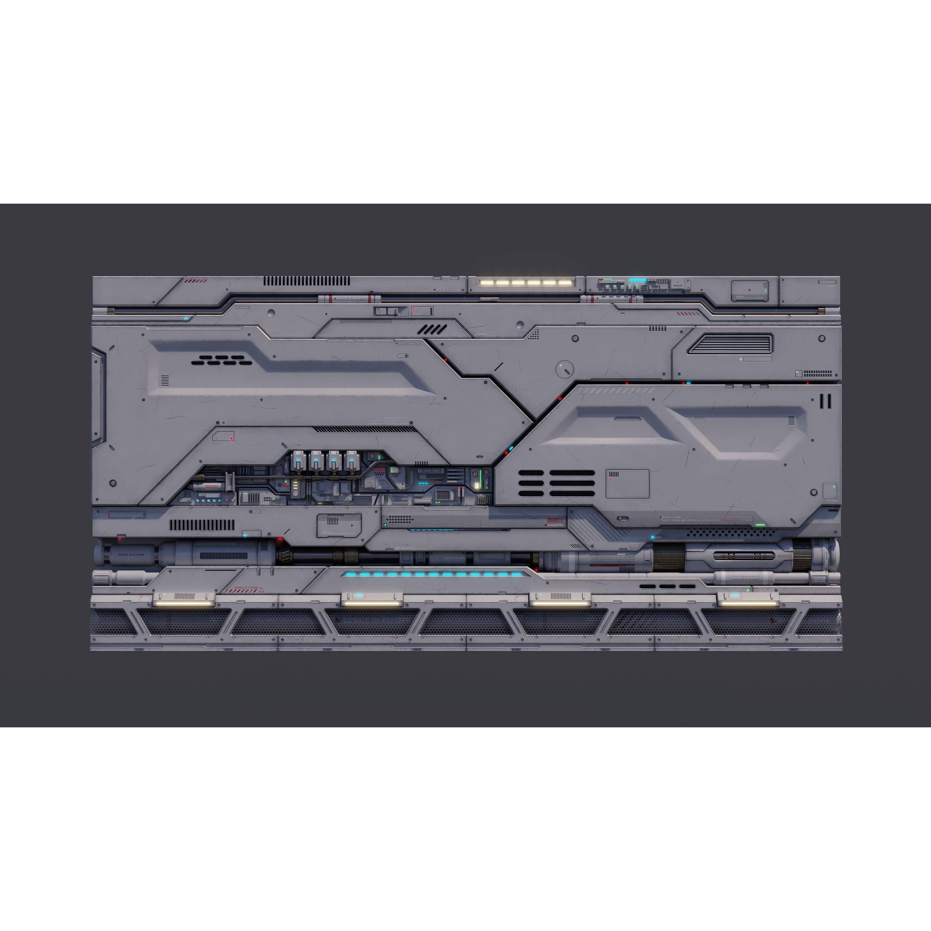 Sci-Fi Architecture Panels Kit Vol 02 - Low-Poly Game-Ready 3D Model - View 10