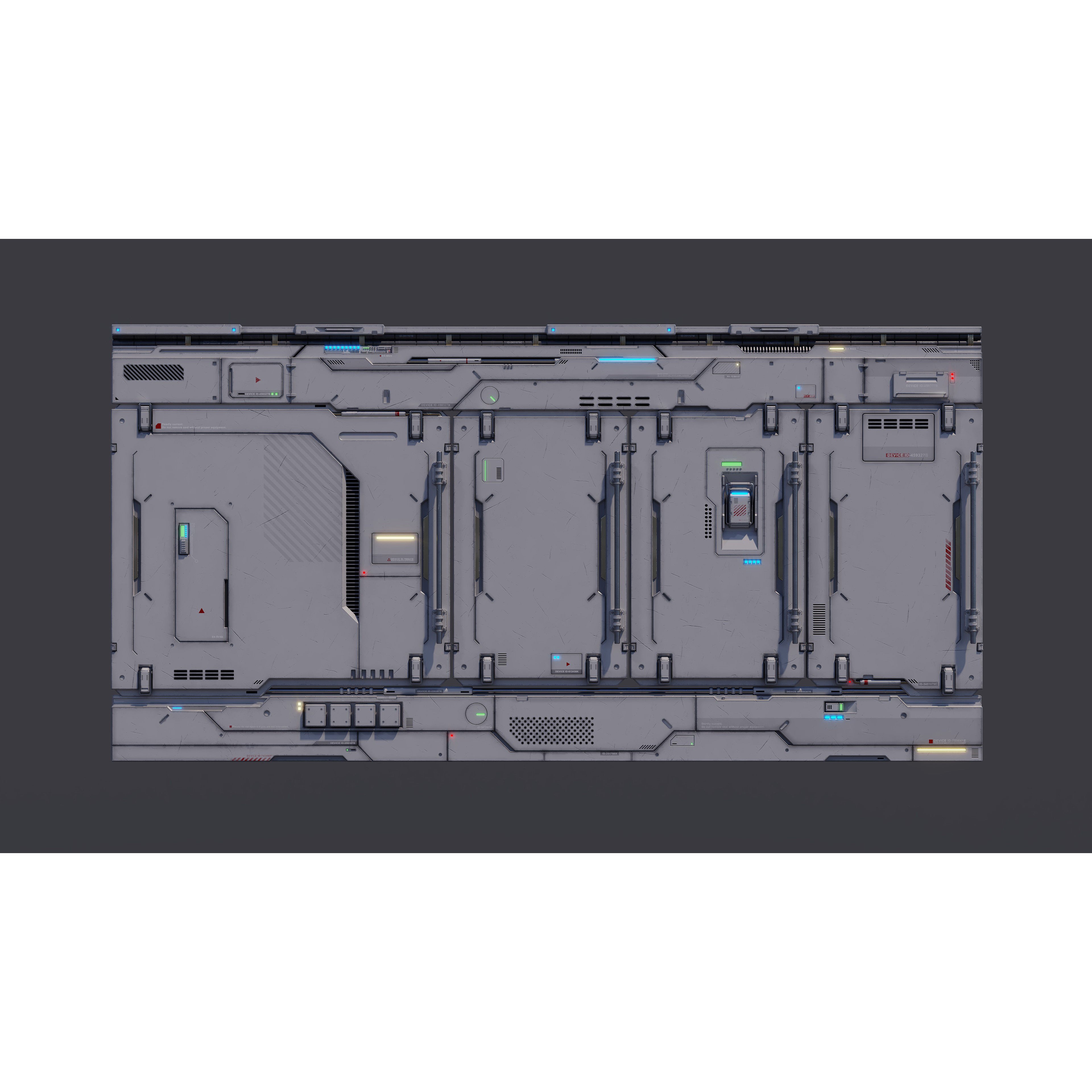 Sci-Fi Architecture Panels Kit Vol 02 - Low-Poly Game-Ready 3D Model - View 12