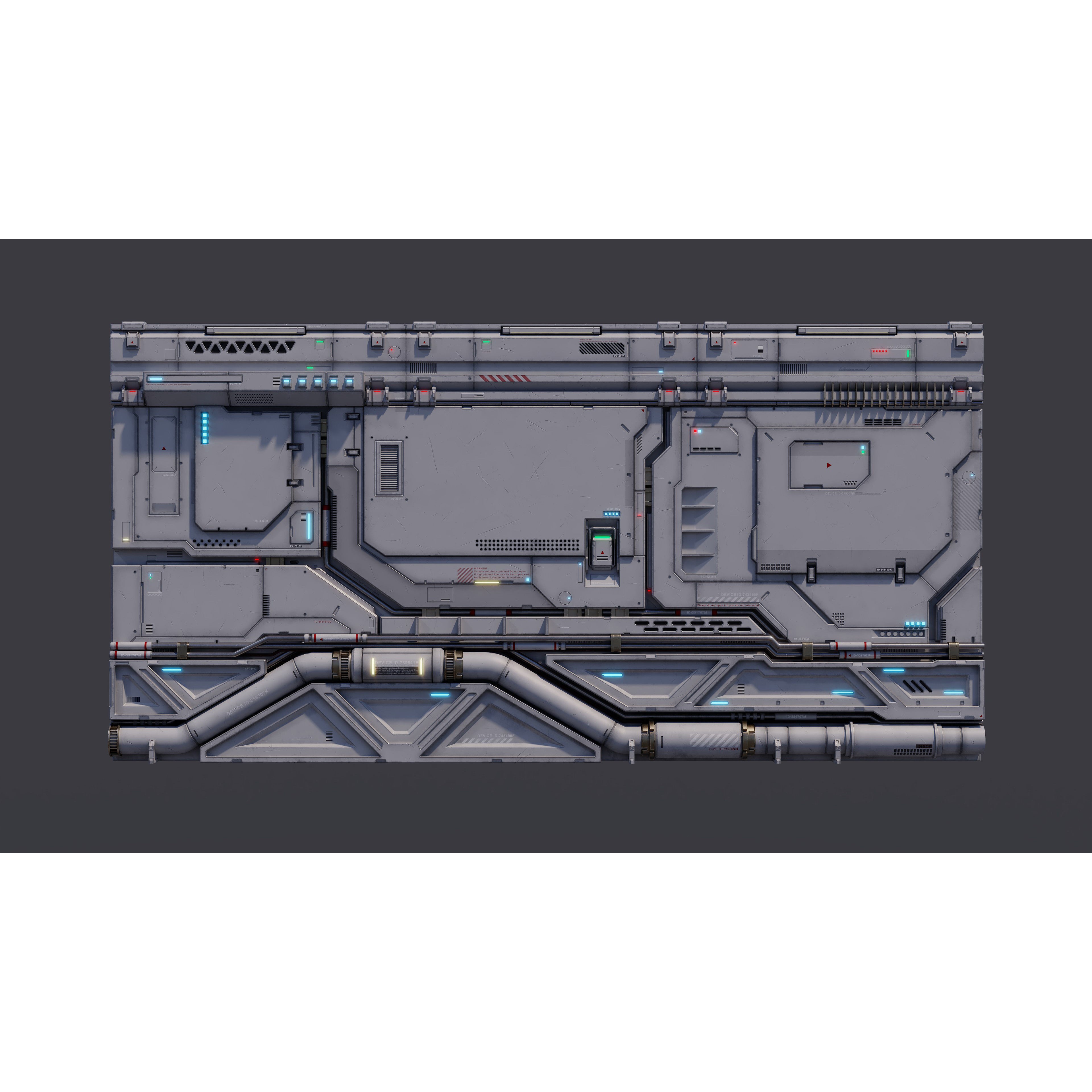 Sci-Fi Architecture Panels Kit Vol 02 - Low-Poly Game-Ready 3D Model - View 14