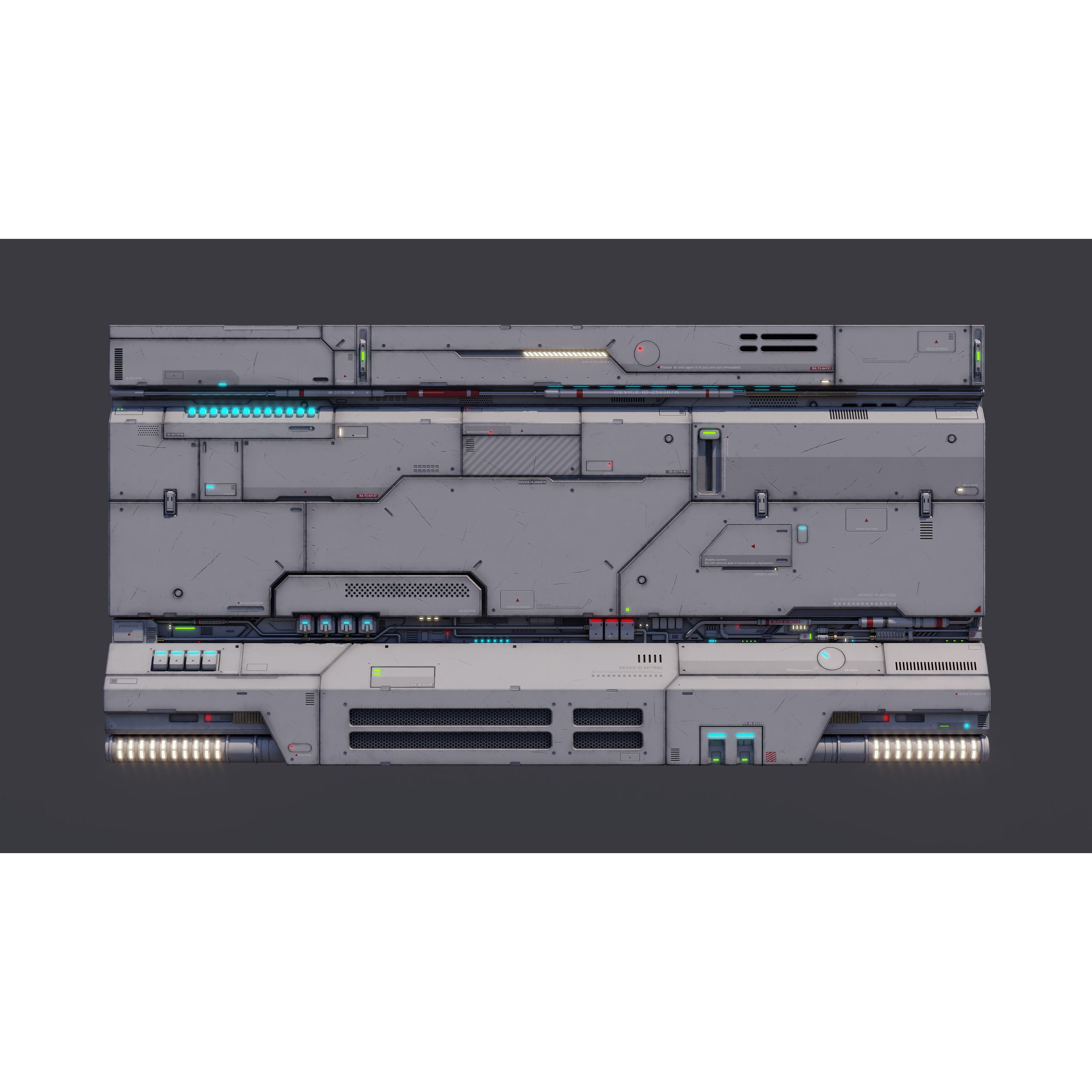 Sci-Fi Architecture Panels Kit Vol 02 - Low-Poly Game-Ready 3D Model - View 17