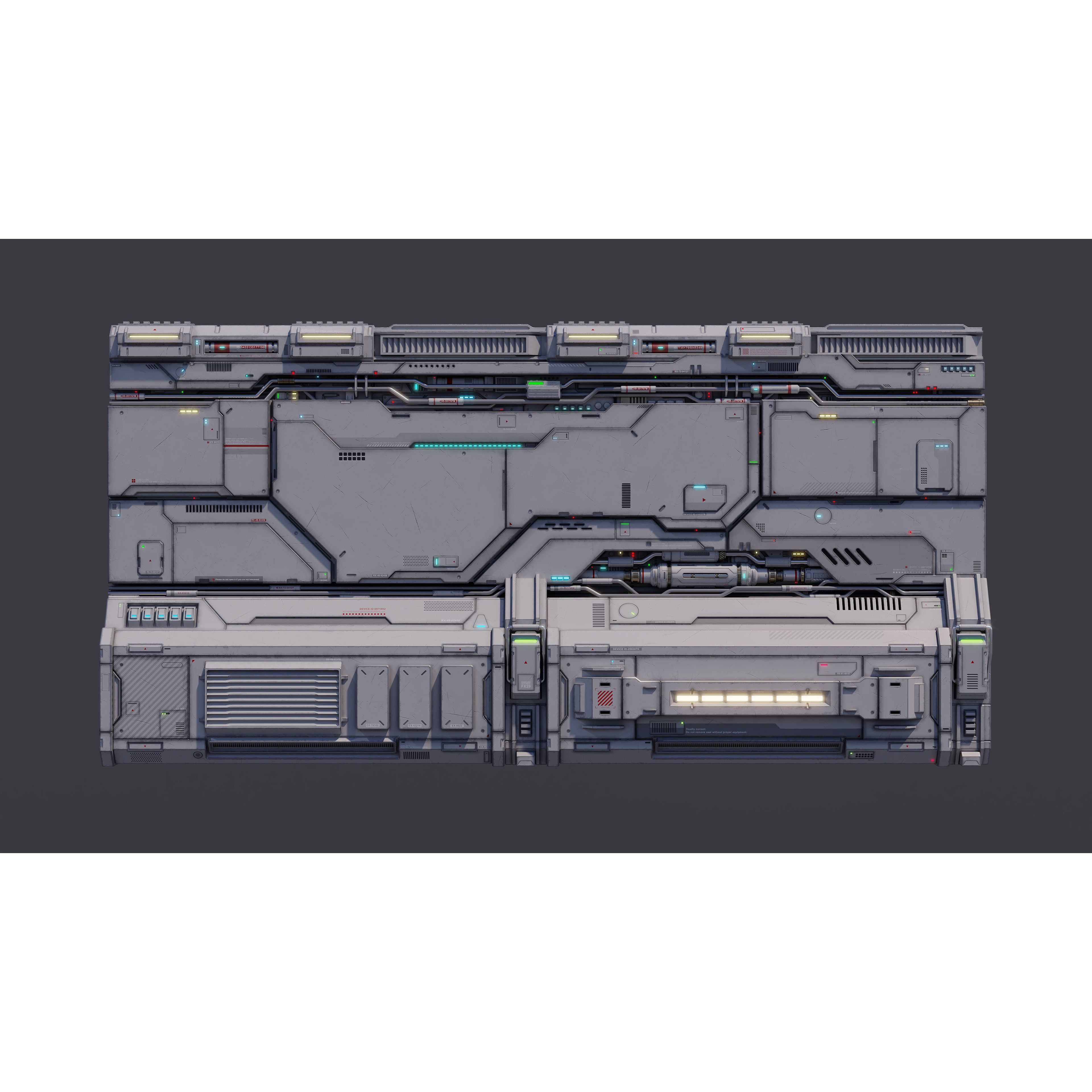 Sci-Fi Architecture Panels Kit Vol 02 - Low-Poly Game-Ready 3D Model - View 19
