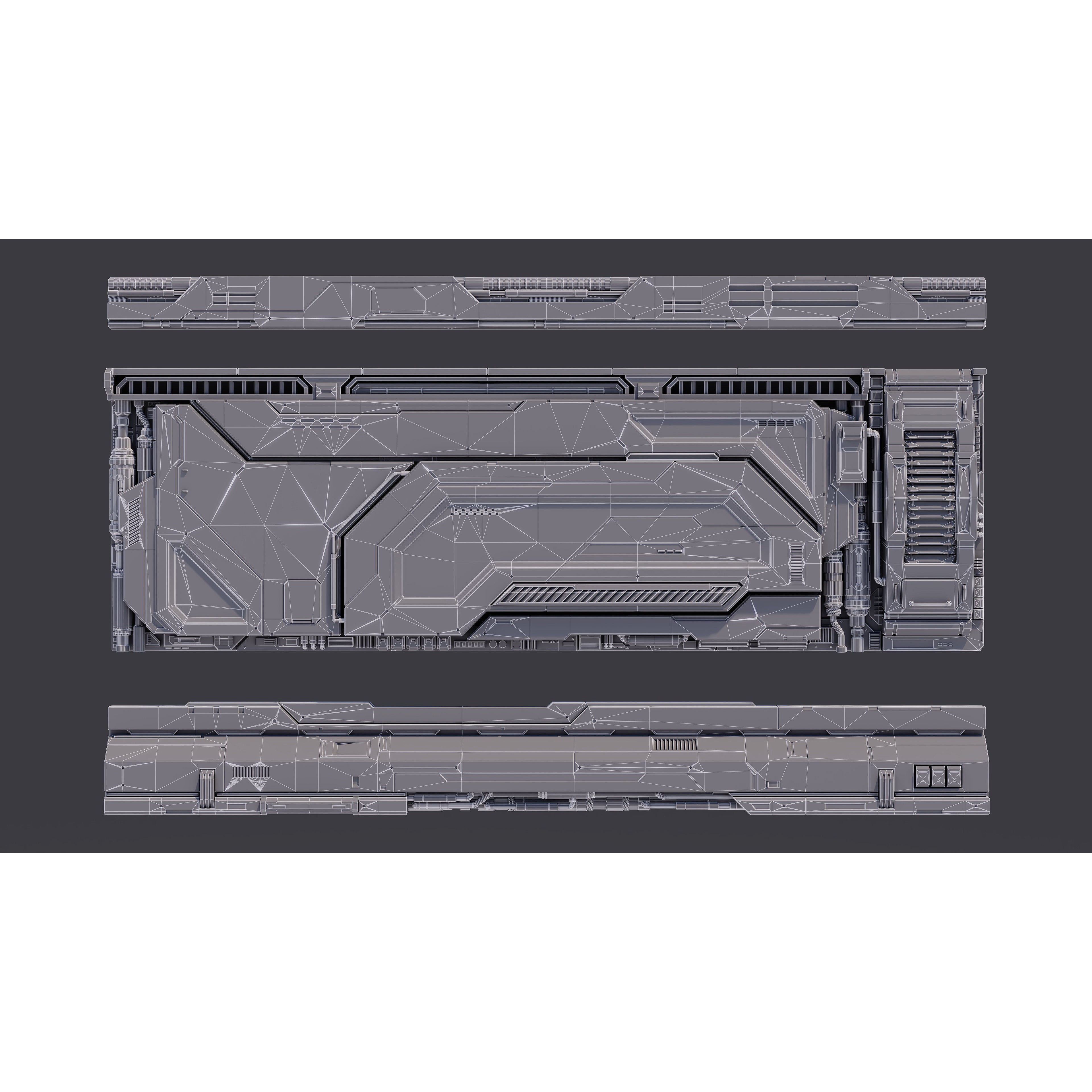 Sci-Fi Architecture Panels Kit Vol 02 - Low-Poly Game-Ready 3D Model - View 22