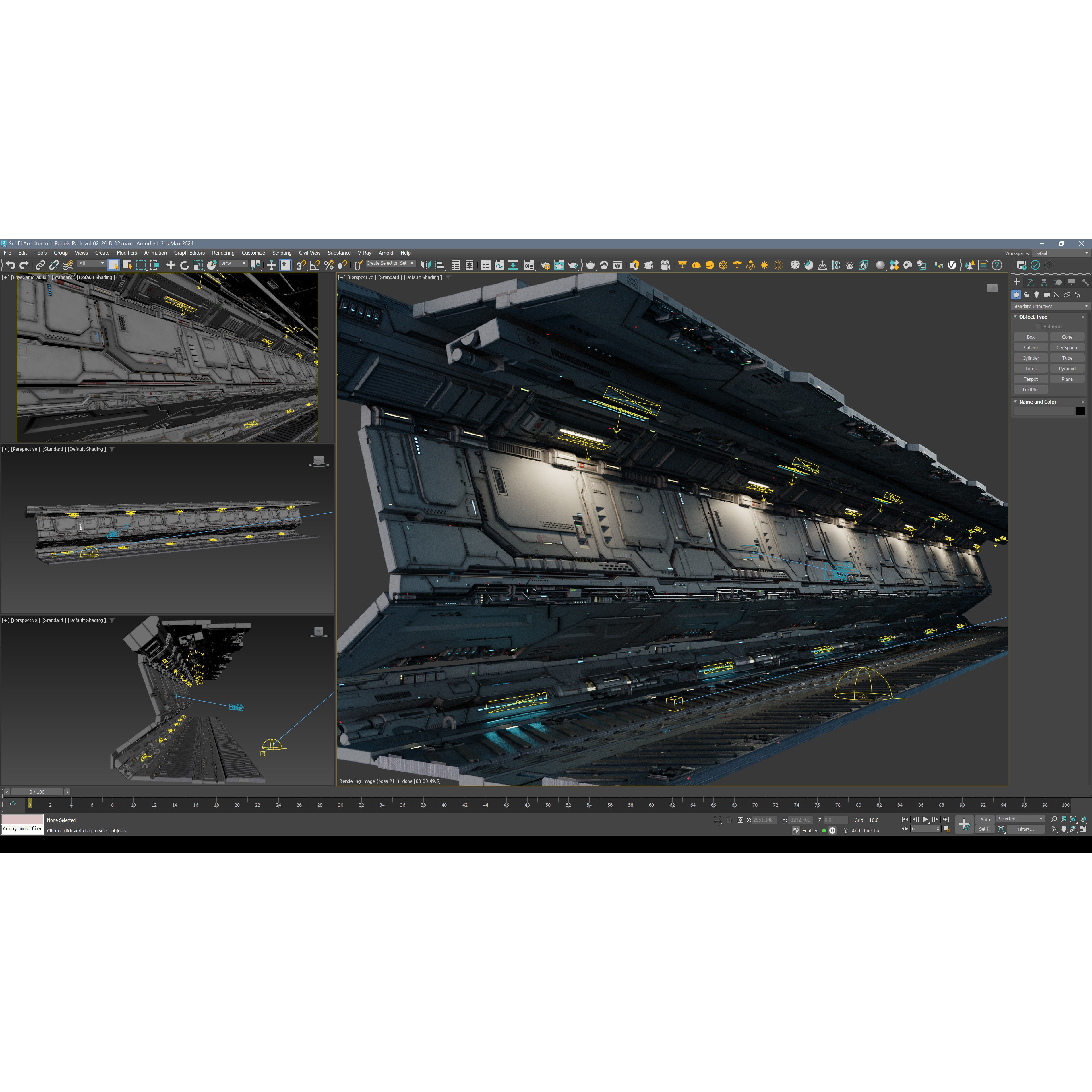 Sci-Fi Architecture Panels Kit Vol 02 - Low-Poly Game-Ready 3D Model - View 25