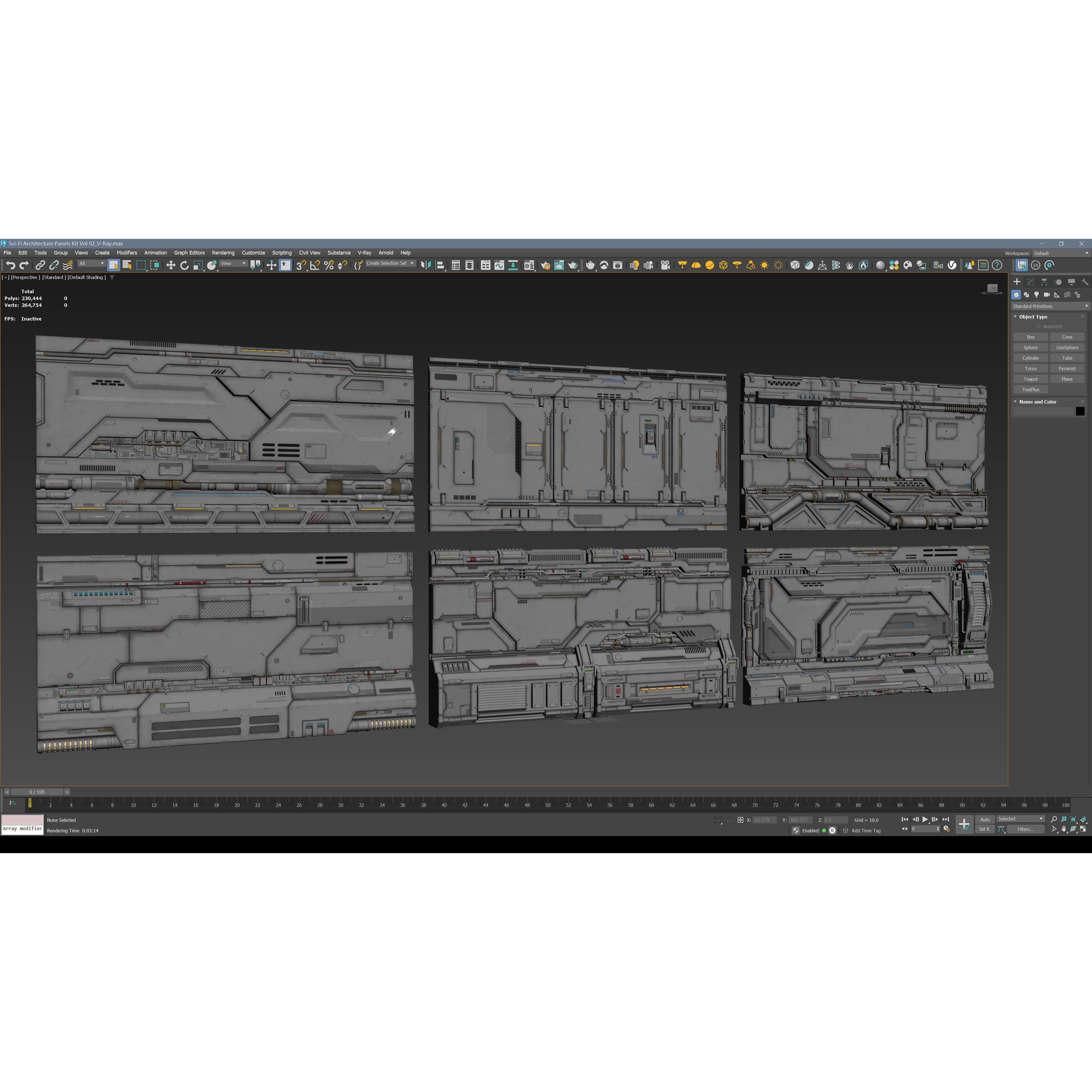 Sci-Fi Architecture Panels Kit Vol 02 - Low-Poly Game-Ready 3D Model - View 5
