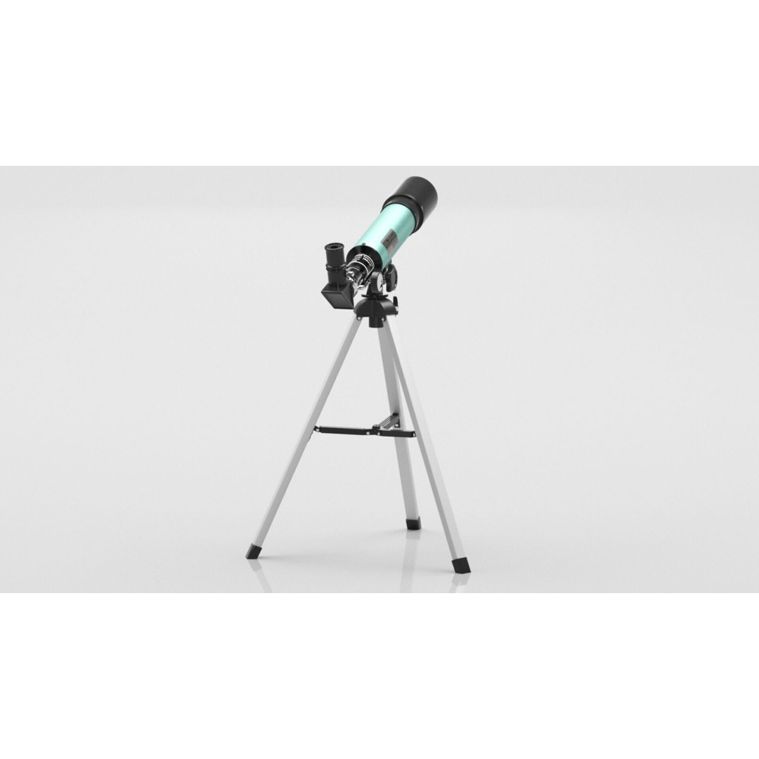 Astronomical Telescope 3D Model – Low Poly Game Asset, FBX & OBJ - View 10
