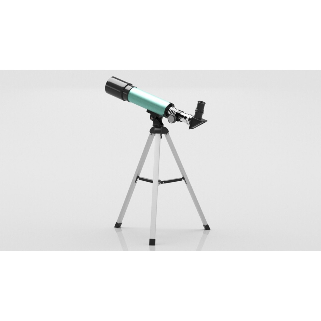 Astronomical Telescope 3D Model – Low Poly Game Asset, FBX & OBJ - View 12