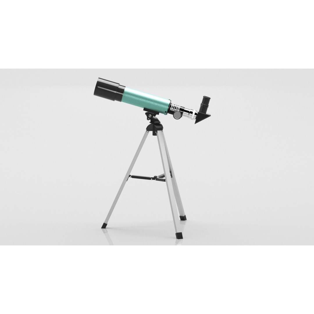 Astronomical Telescope 3D Model – Low Poly Game Asset, FBX & OBJ - View 13