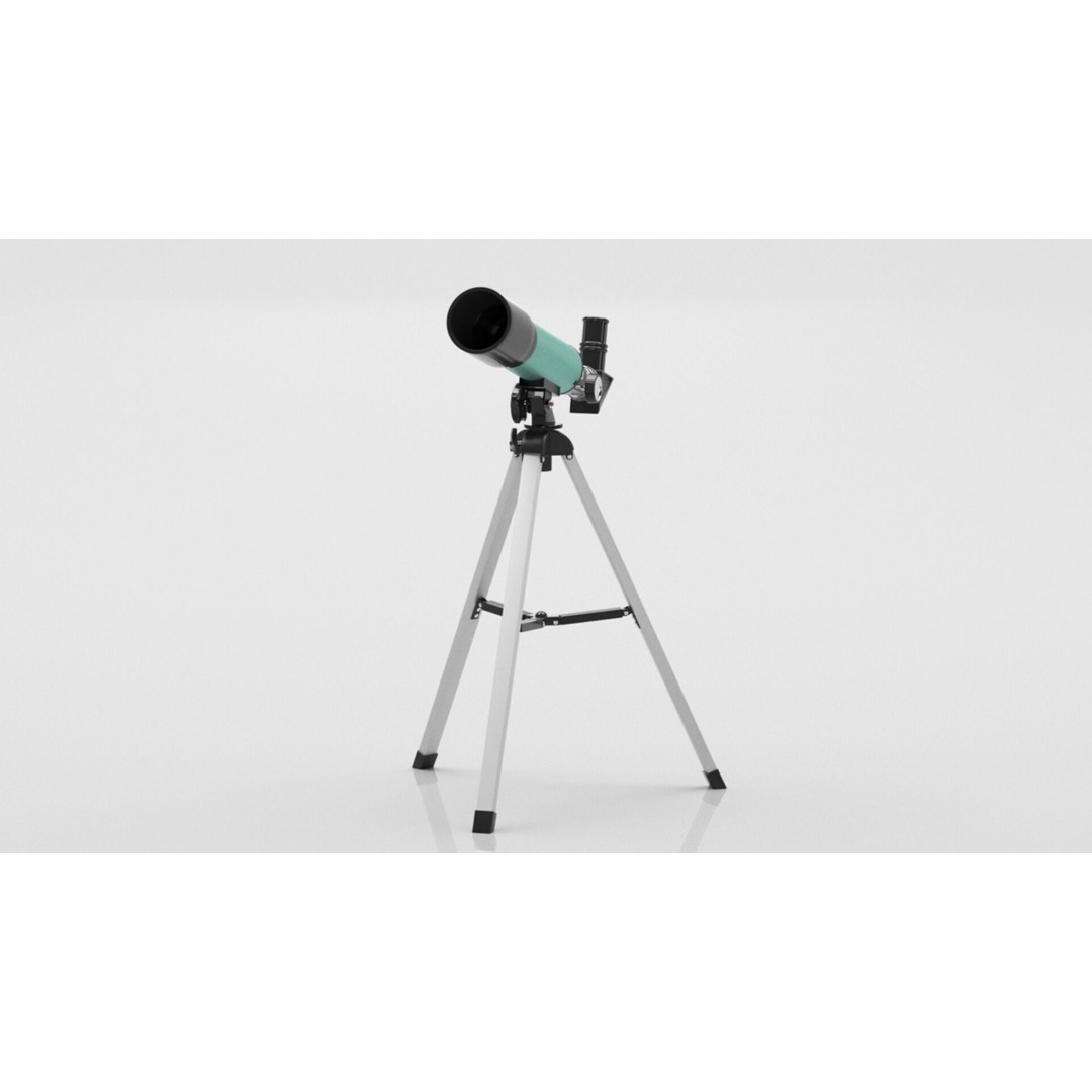 Astronomical Telescope 3D Model – Low Poly Game Asset, FBX & OBJ - View 16