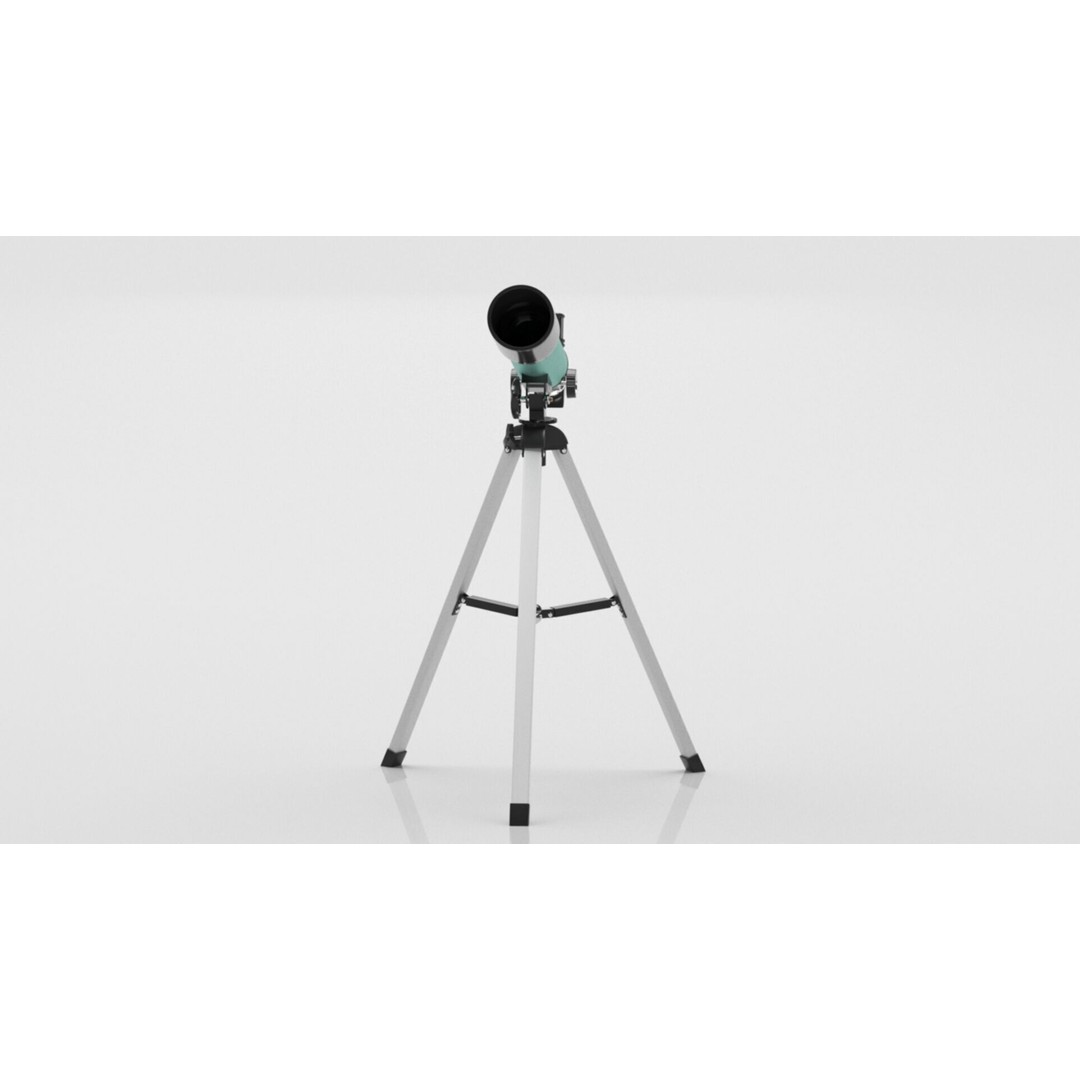Astronomical Telescope 3D Model – Low Poly Game Asset, FBX & OBJ - View 17