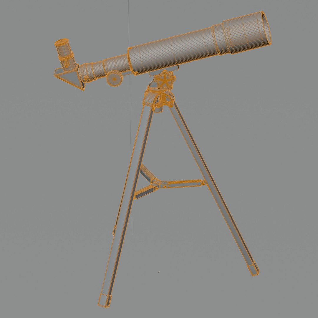 Astronomical Telescope 3D Model – Low Poly Game Asset, FBX & OBJ - View 21