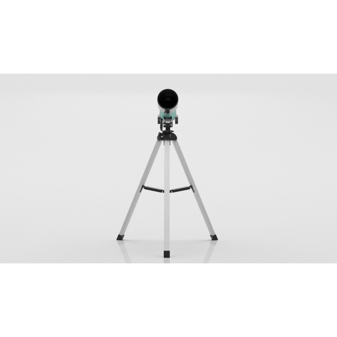 Astronomical Telescope 3D Model – Low Poly Game Asset, FBX & OBJ - View 3