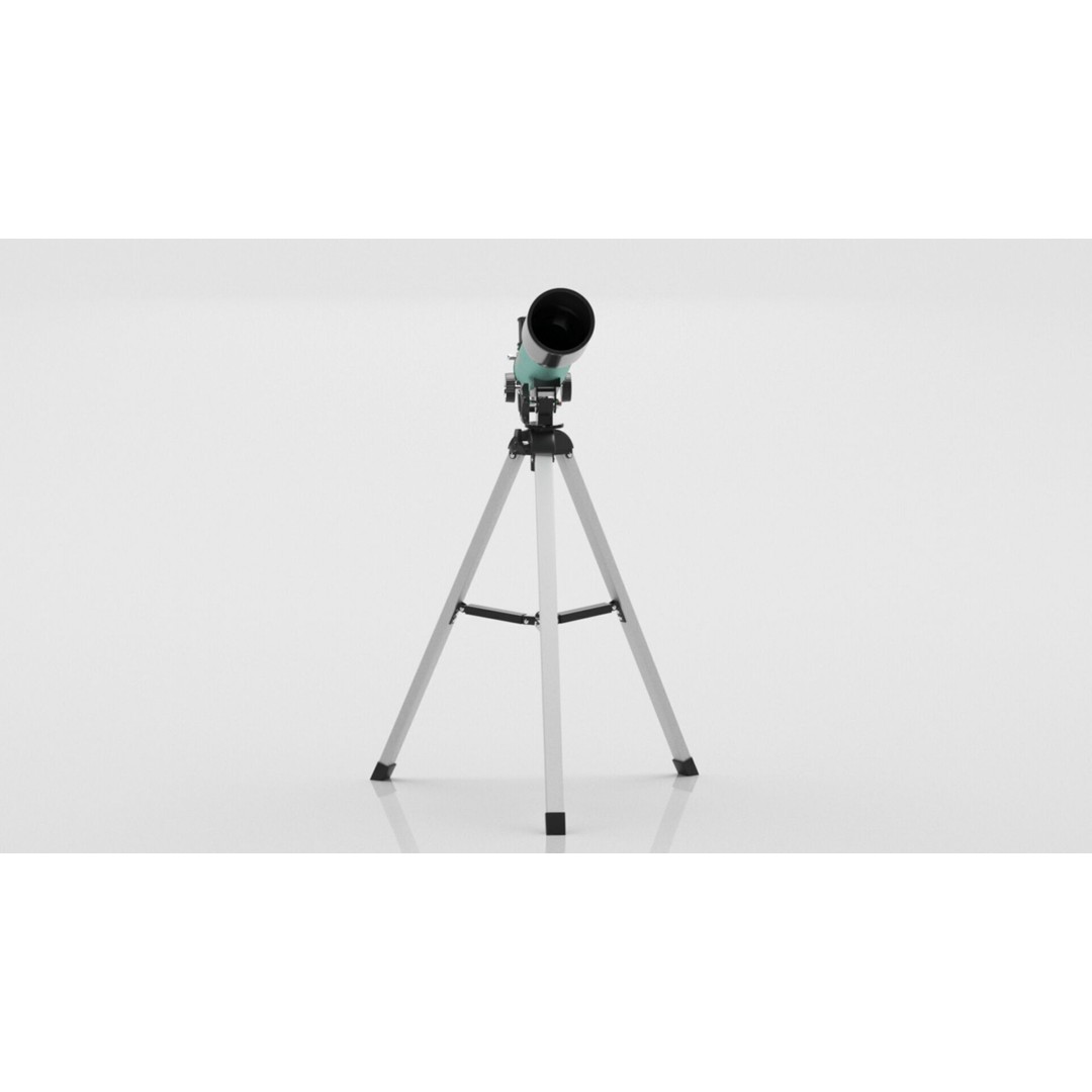 Astronomical Telescope 3D Model – Low Poly Game Asset, FBX & OBJ - View 4