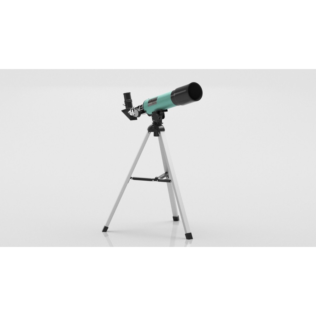 Astronomical Telescope 3D Model – Low Poly Game Asset, FBX & OBJ - View 6