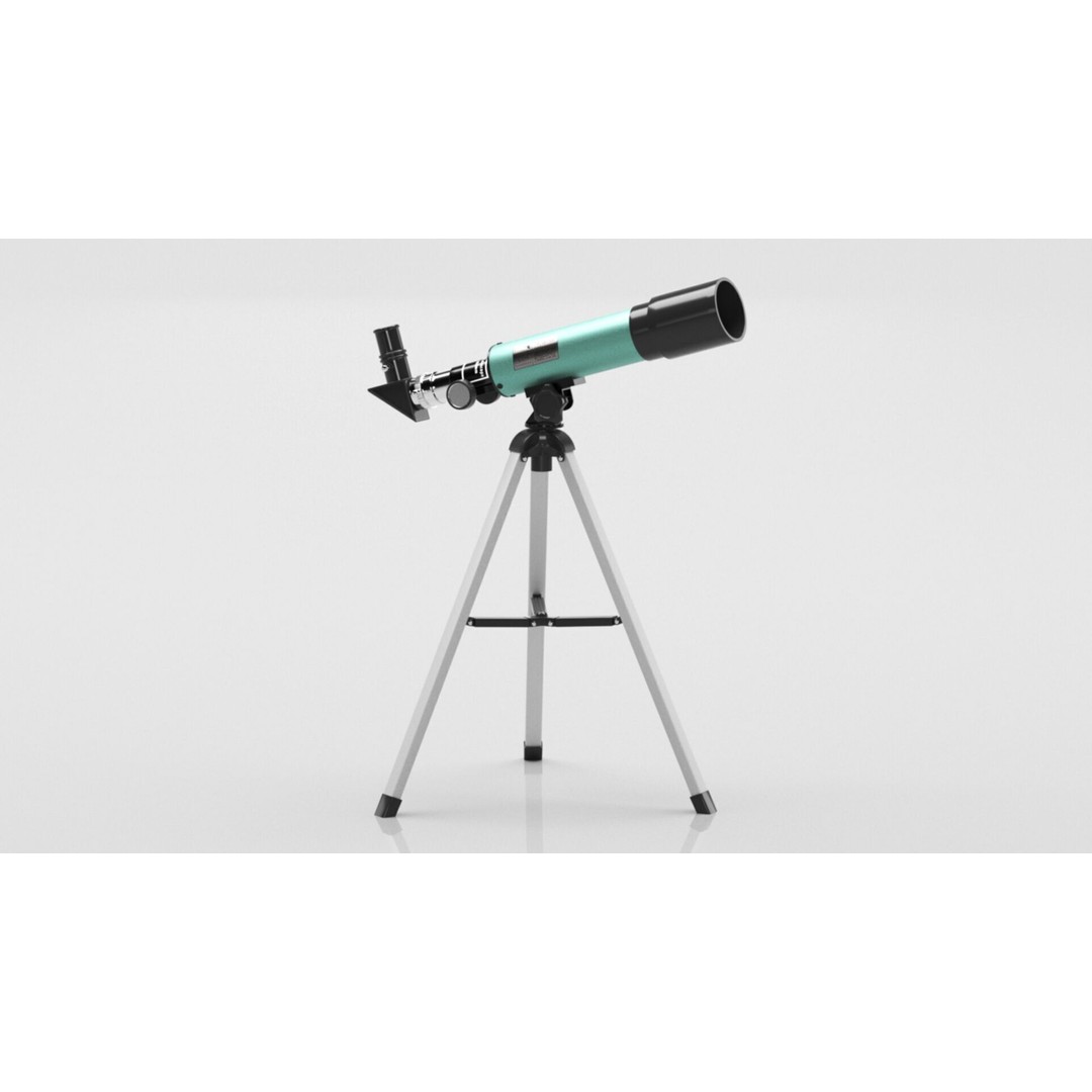 Astronomical Telescope 3D Model – Low Poly Game Asset, FBX & OBJ - View 7