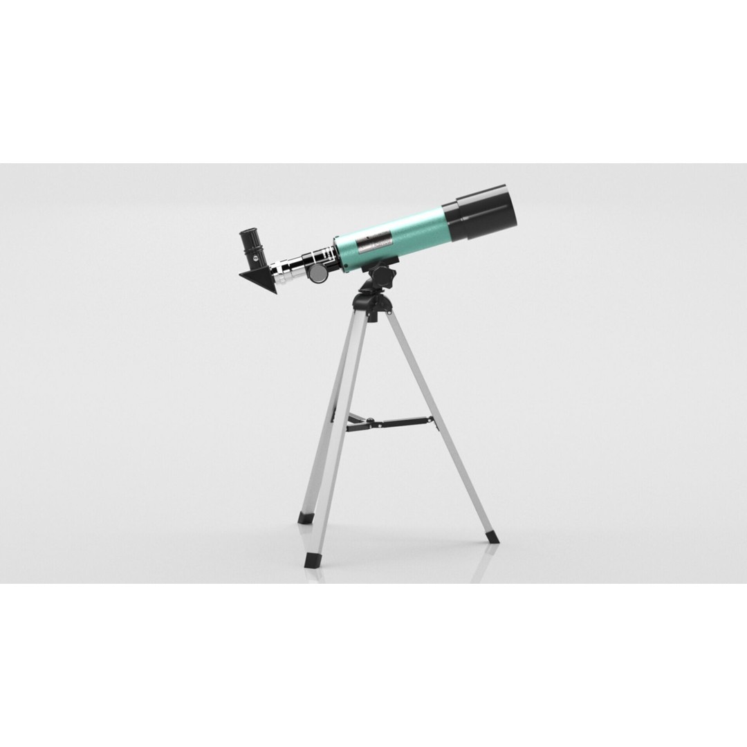 Astronomical Telescope 3D Model – Low Poly Game Asset, FBX & OBJ - View 8