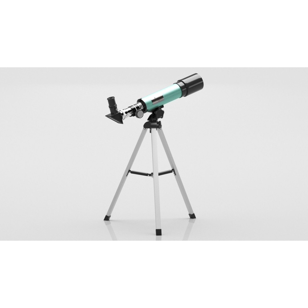 Astronomical Telescope 3D Model – Low Poly Game Asset, FBX & OBJ - View 9