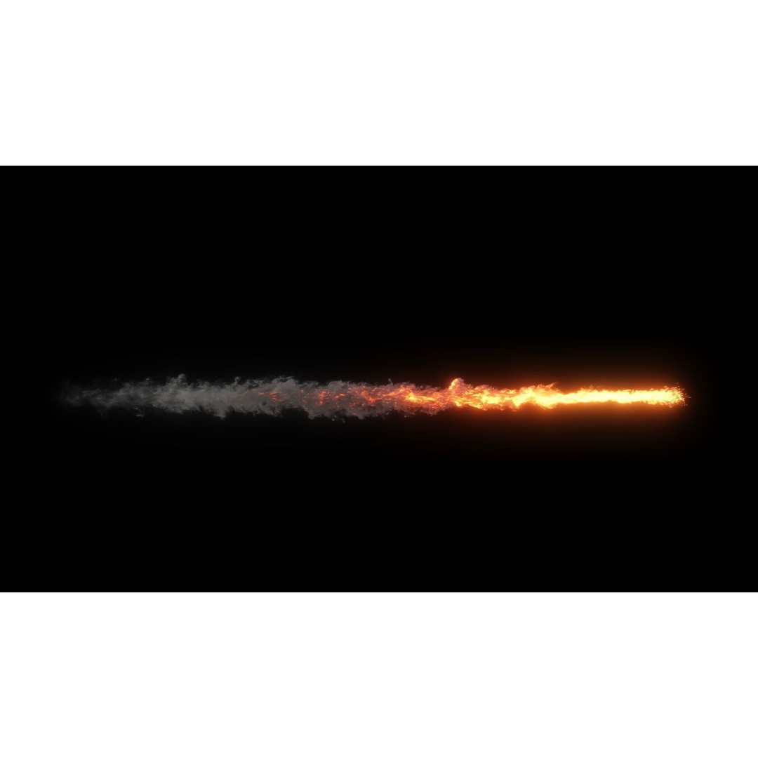 High Resolution Smoke Fire Trail Animations 3D Model – VDB & FBX Formats - View 10