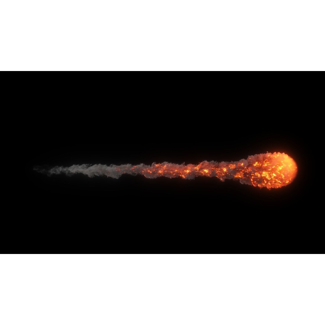High Resolution Smoke Fire Trail Animations 3D Model – VDB & FBX Formats - View 11