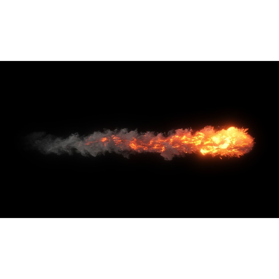High Resolution Smoke Fire Trail Animations 3D Model – VDB & FBX Formats - View 4