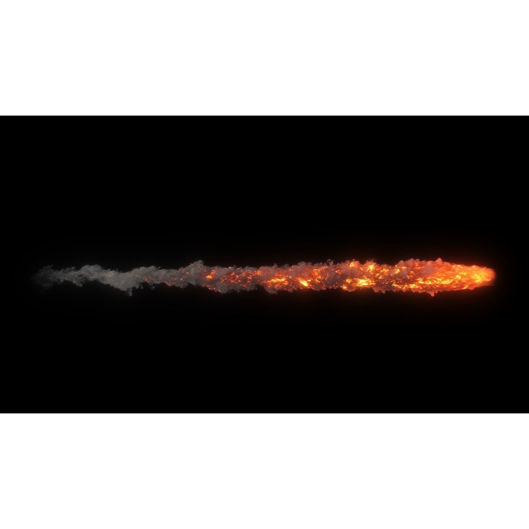 High Resolution Smoke Fire Trail Animations 3D Model – VDB & FBX Formats - View 5