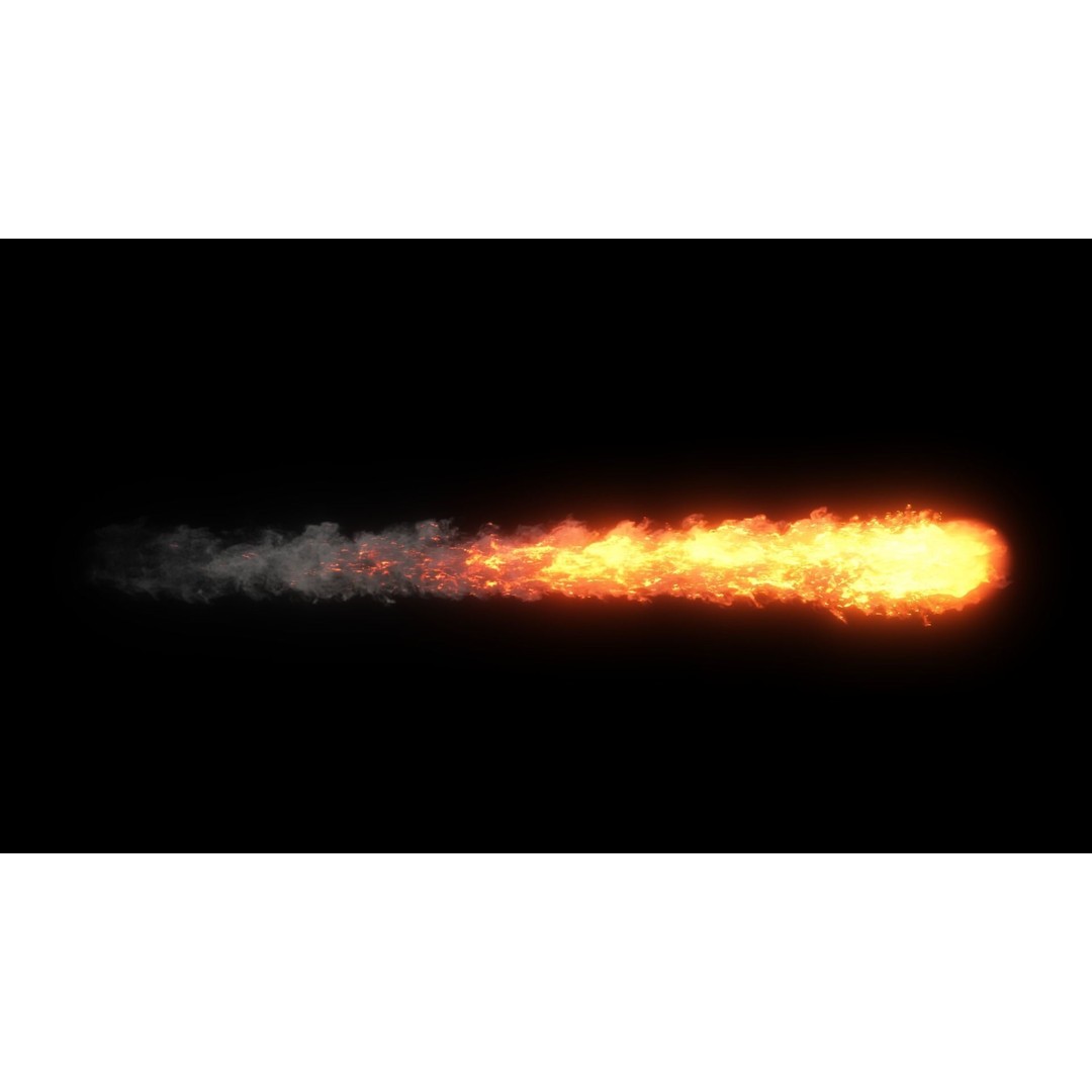High Resolution Smoke Fire Trail Animations 3D Model – VDB & FBX Formats - View 6