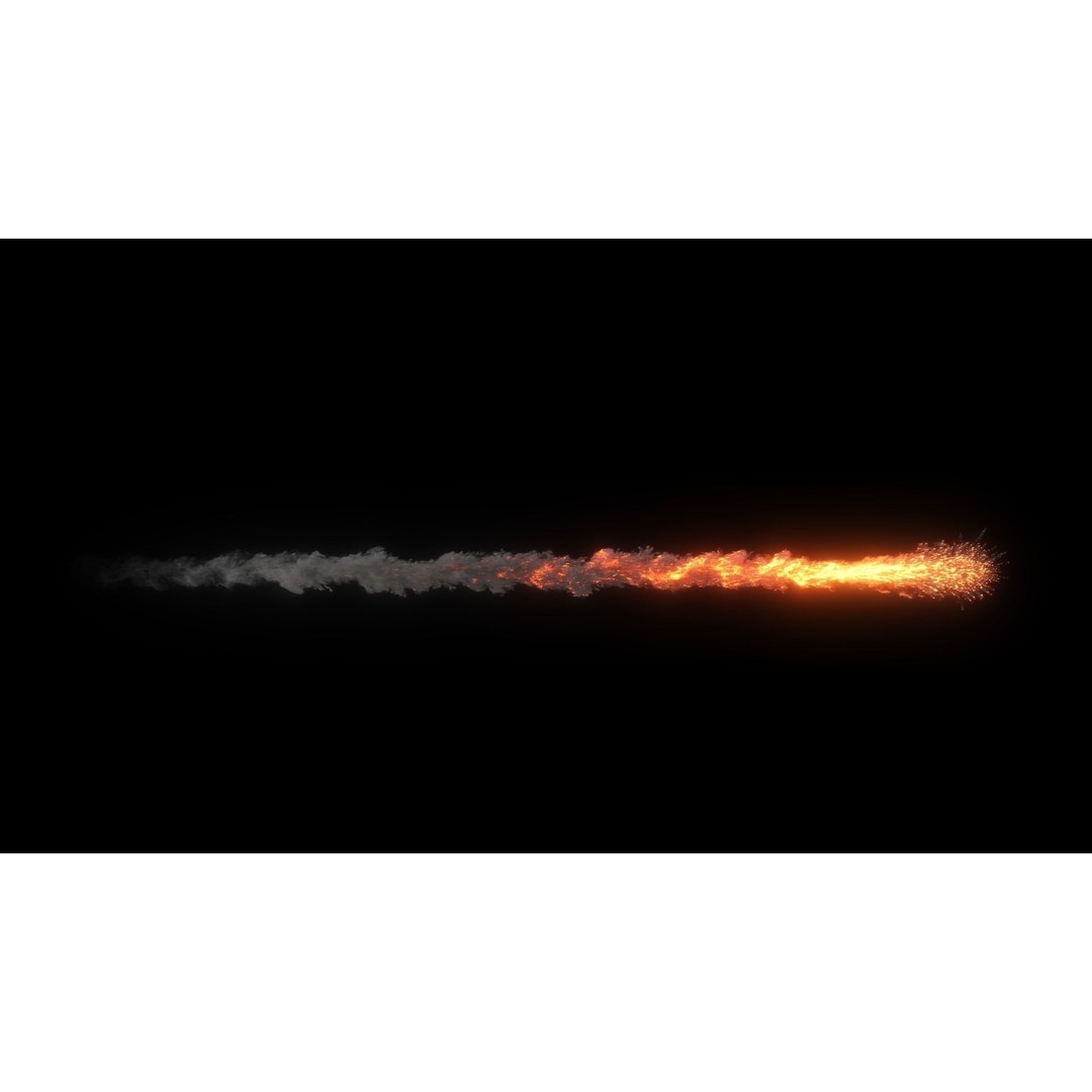 High Resolution Smoke Fire Trail Animations 3D Model – VDB & FBX Formats - View 7
