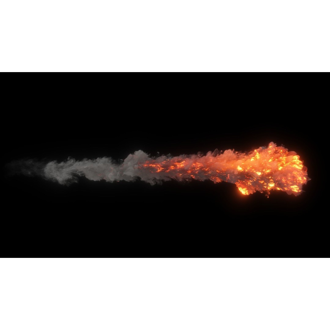 High Resolution Smoke Fire Trail Animations 3D Model – VDB & FBX Formats - View 9